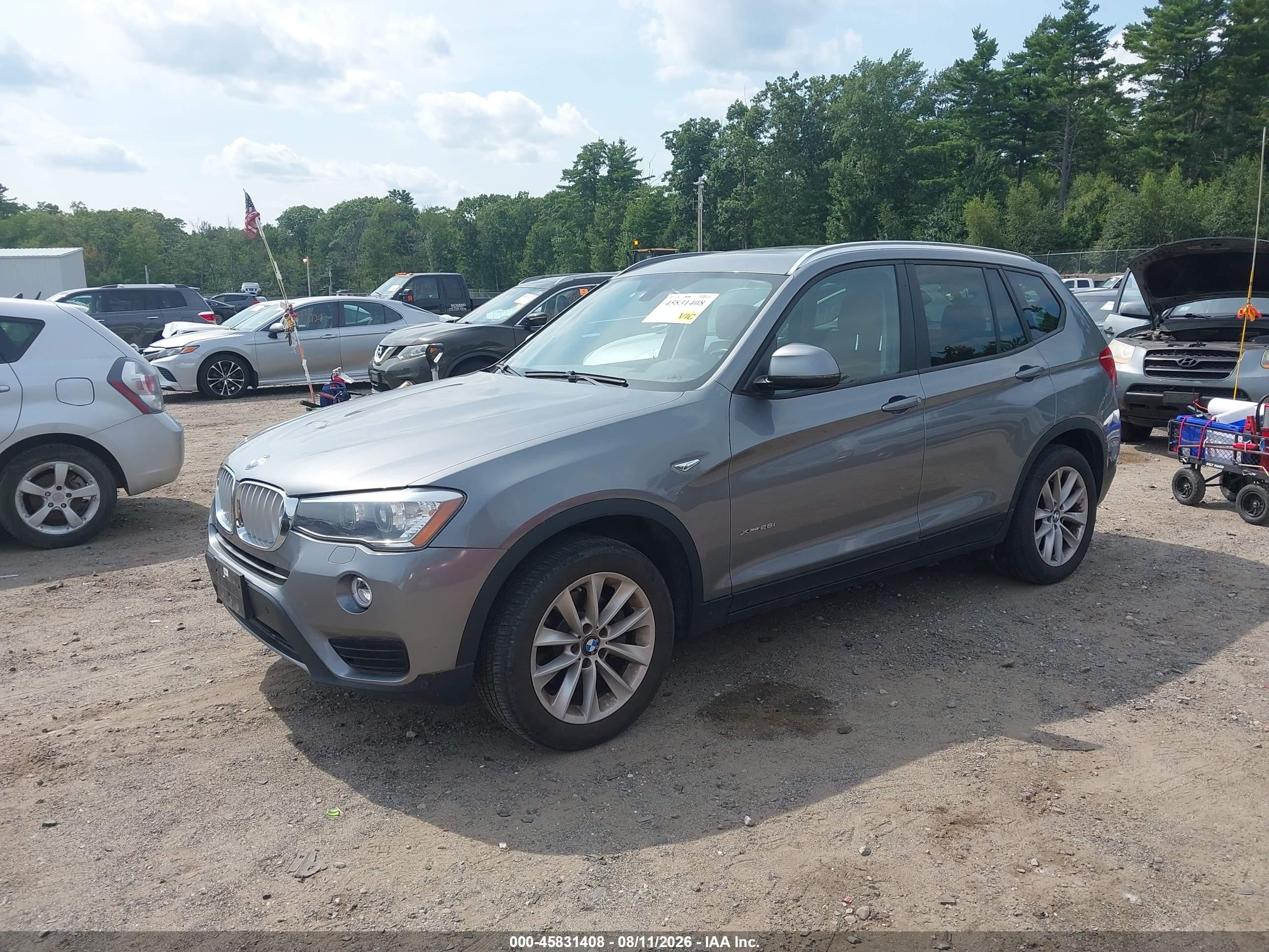 2015 Bmw X3 Xdrive28i Gray vin: 5UXWX9C53F0D58270