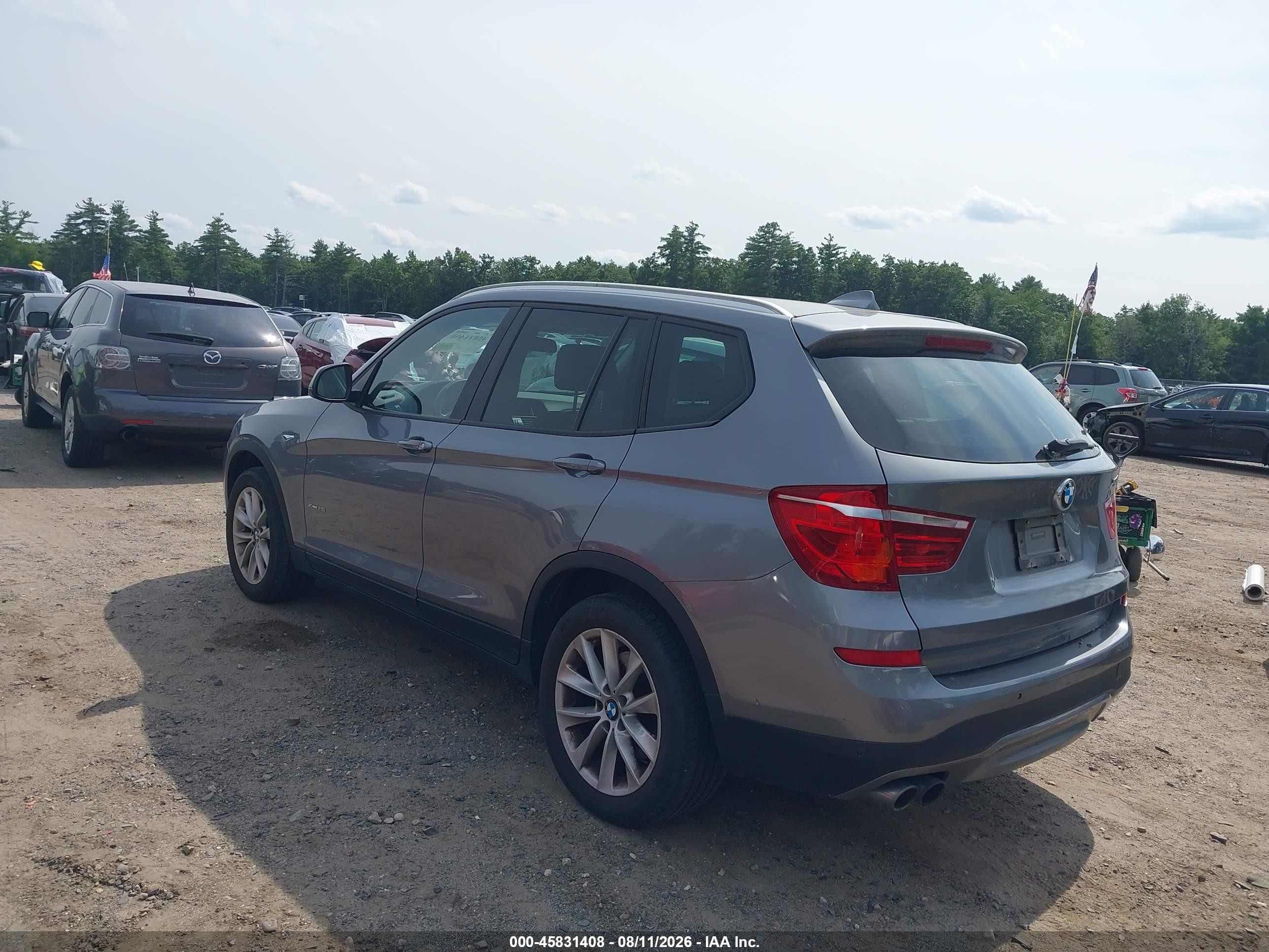 2015 Bmw X3 Xdrive28i Gray vin: 5UXWX9C53F0D58270