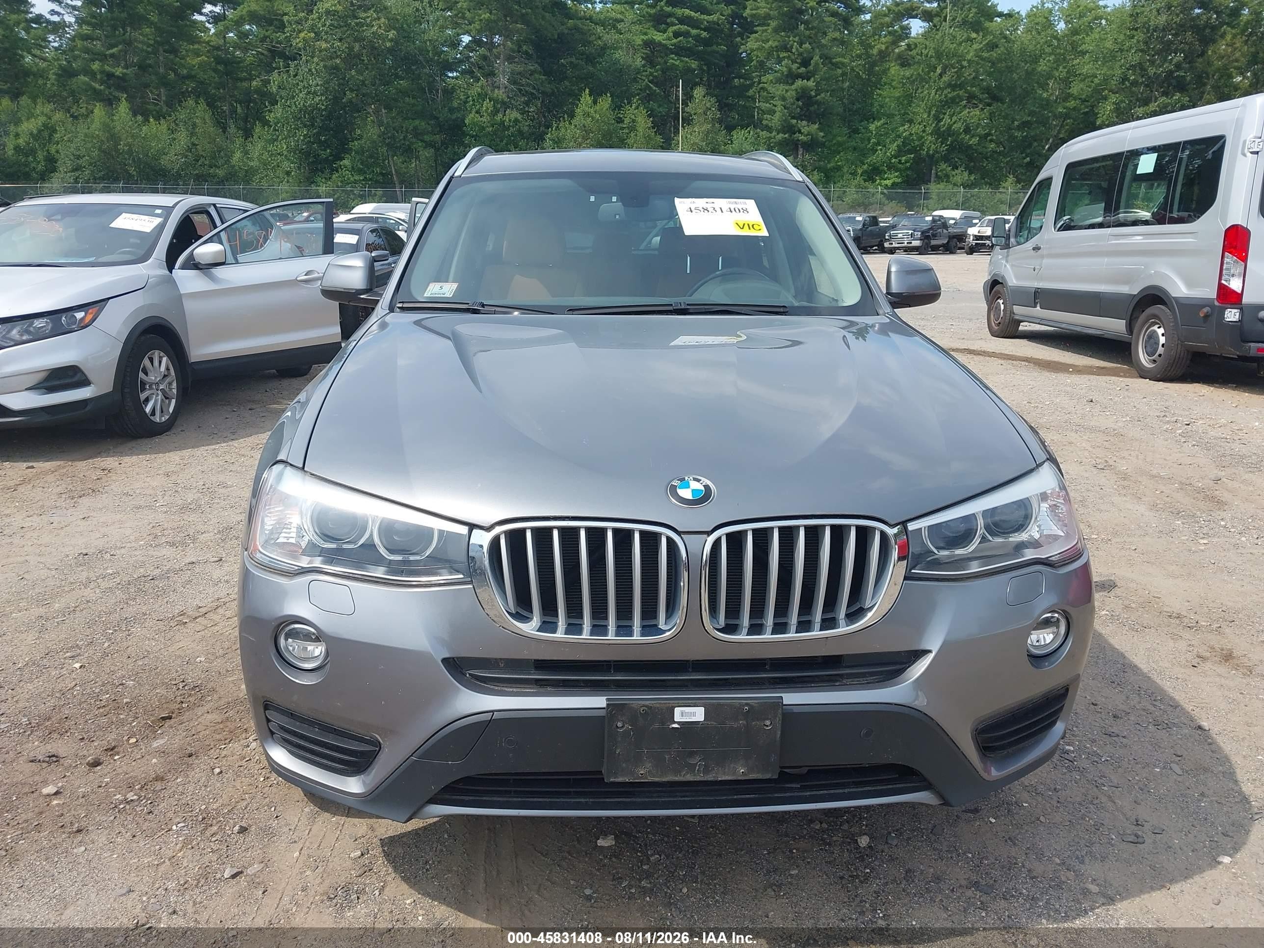 2015 Bmw X3 Xdrive28i Gray vin: 5UXWX9C53F0D58270