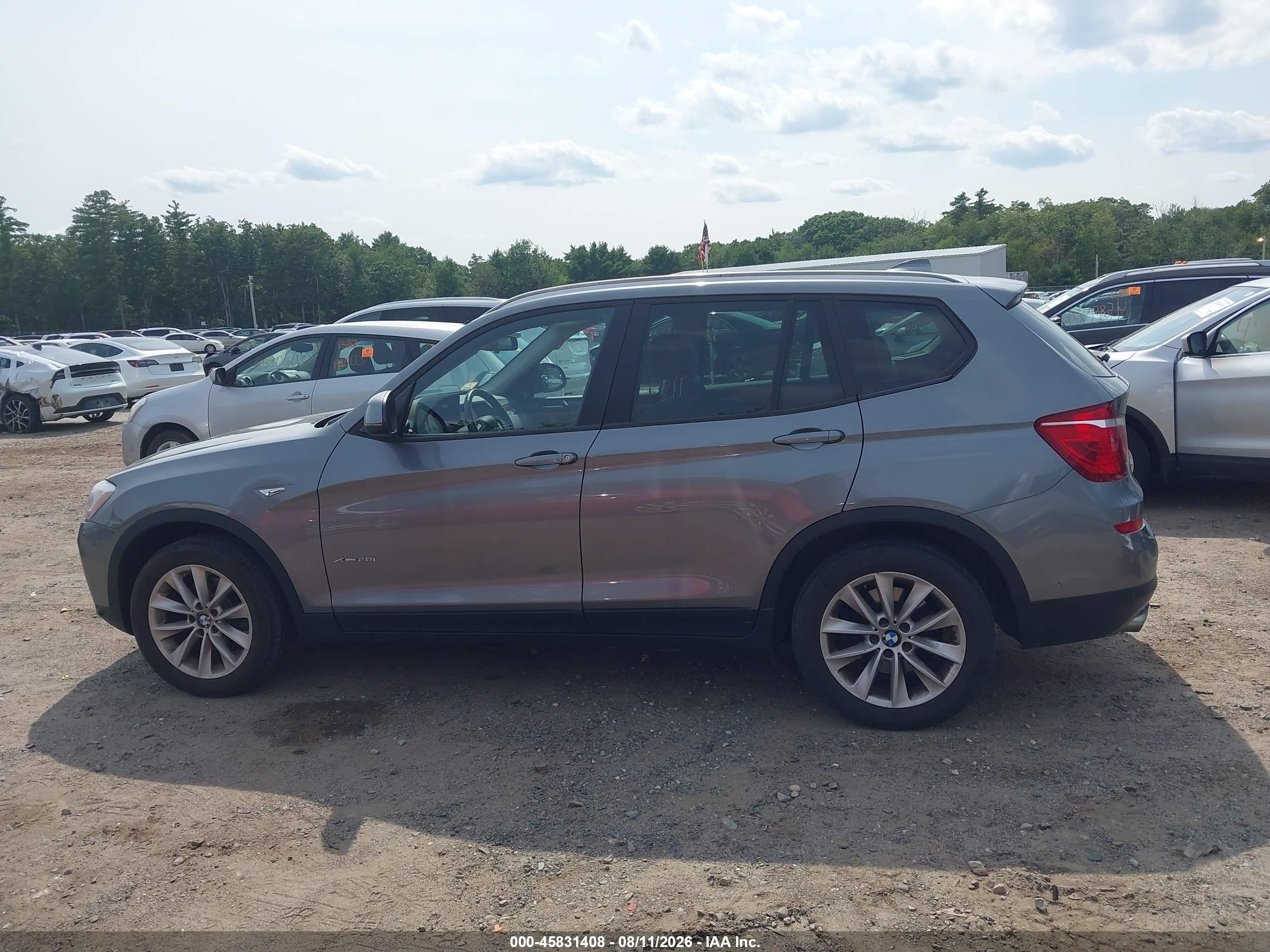 2015 Bmw X3 Xdrive28i Gray vin: 5UXWX9C53F0D58270