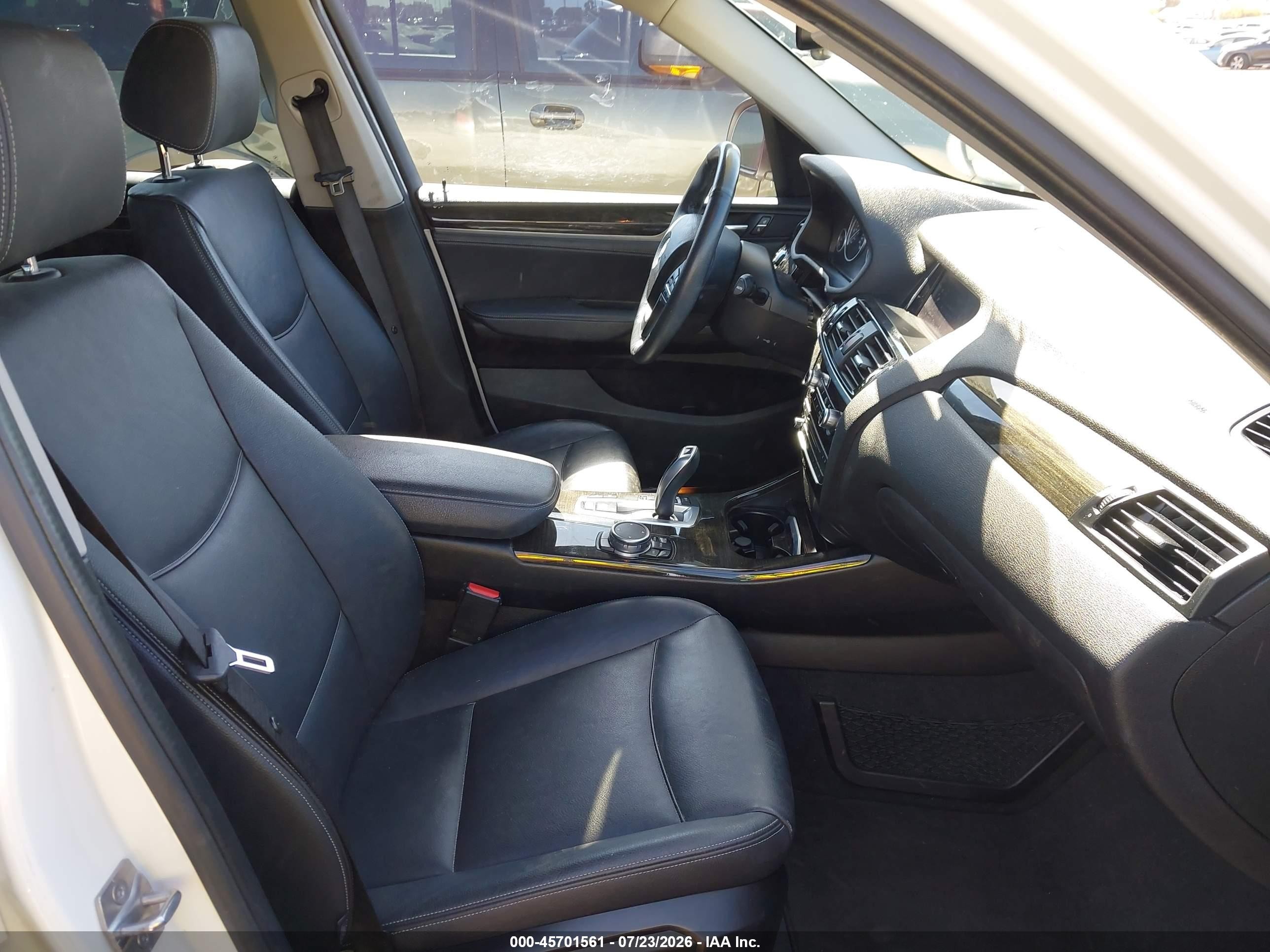 2015 Bmw X3 Xdrive28i White vin: 5UXWX9C53F0D61394