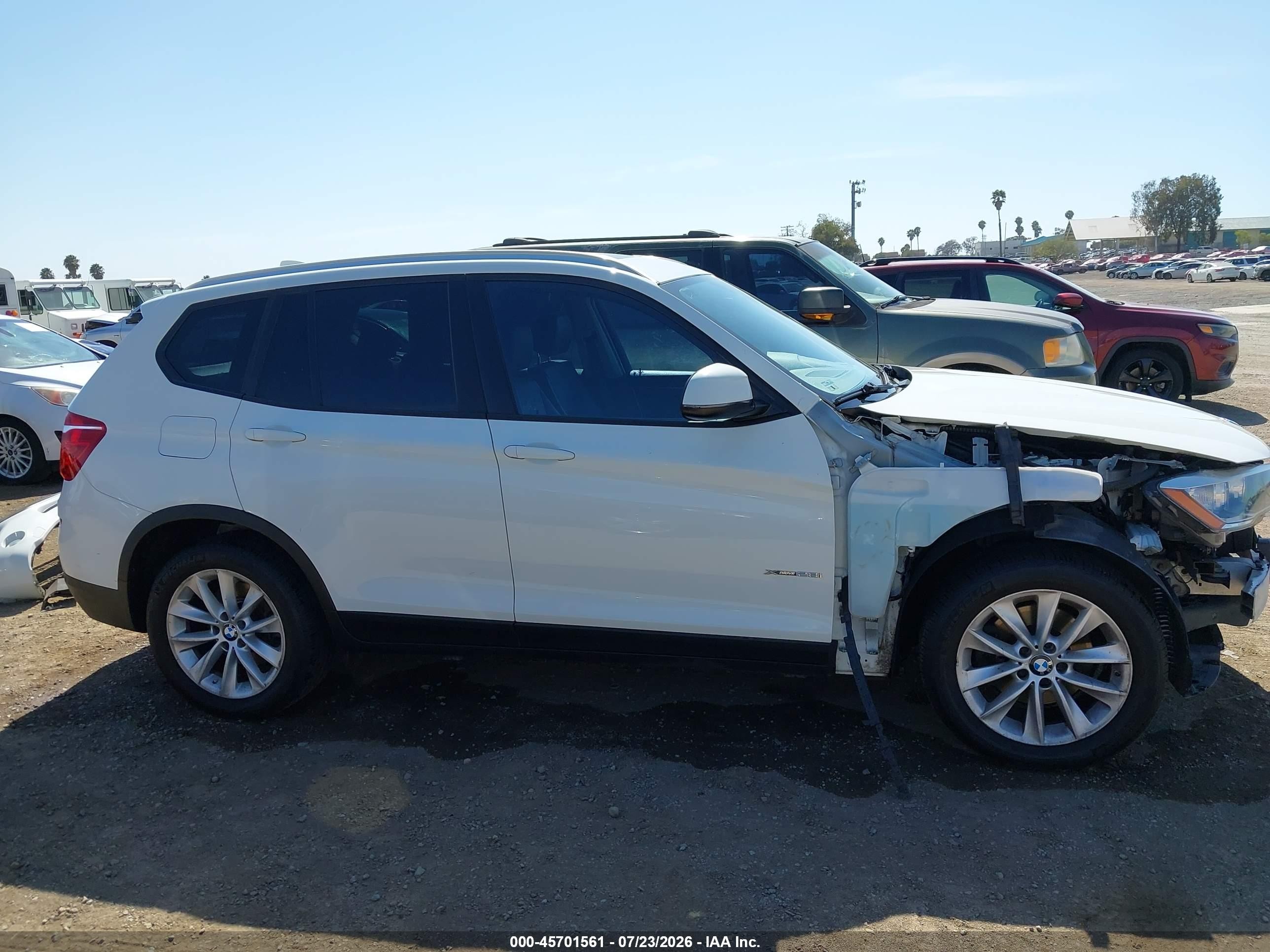 2015 Bmw X3 Xdrive28i White vin: 5UXWX9C53F0D61394