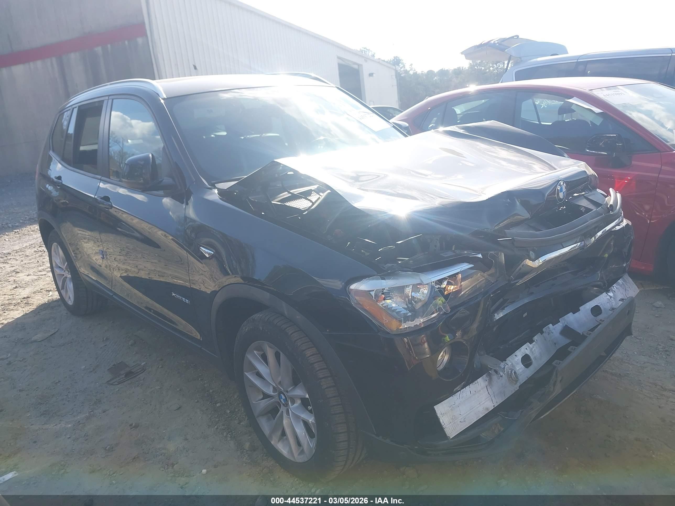 2015 Bmw X3 Xdrive28i Black vin: 5UXWX9C53F0D62660