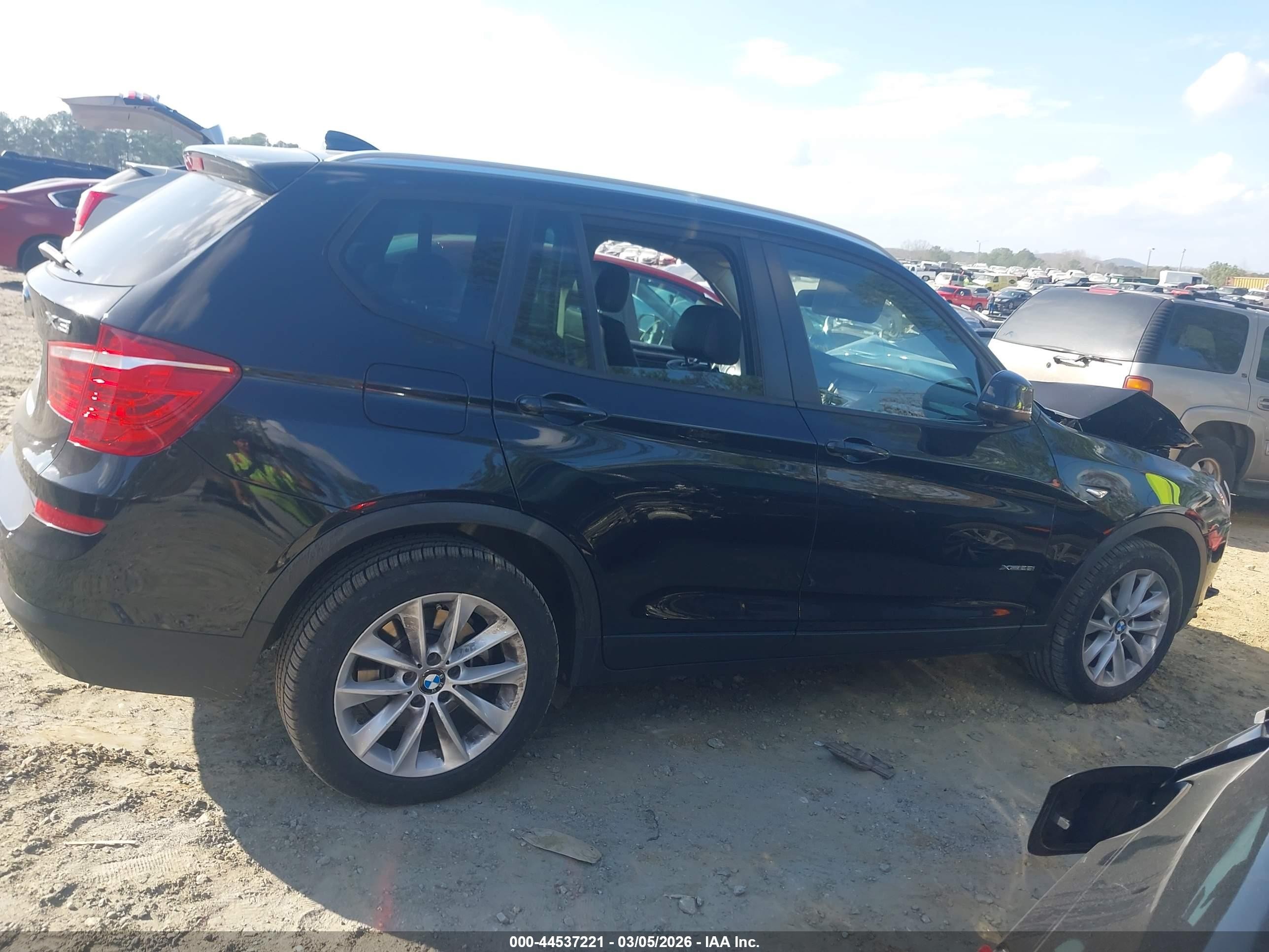 2015 Bmw X3 Xdrive28i Black vin: 5UXWX9C53F0D62660