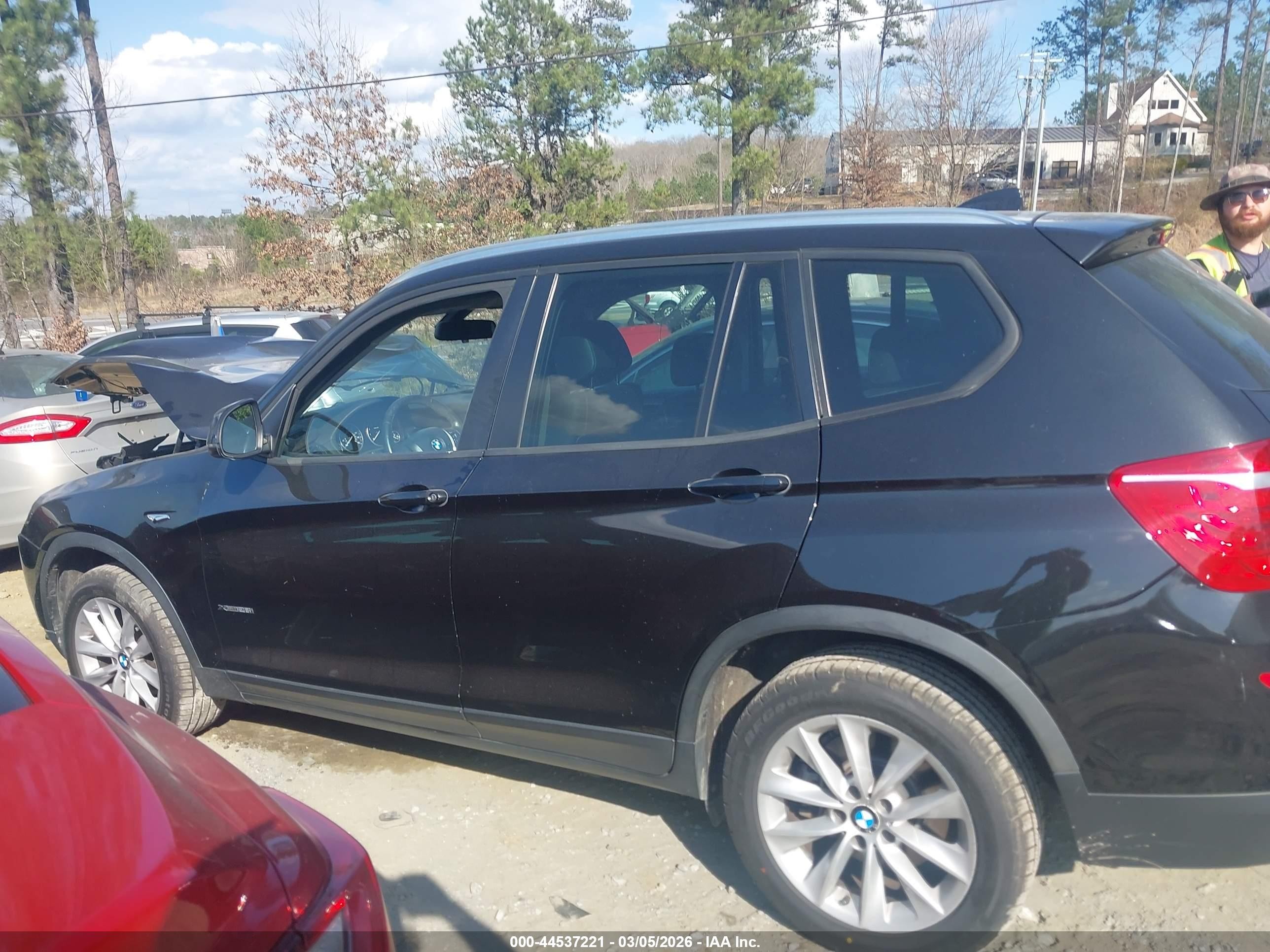 2015 Bmw X3 Xdrive28i Black vin: 5UXWX9C53F0D62660