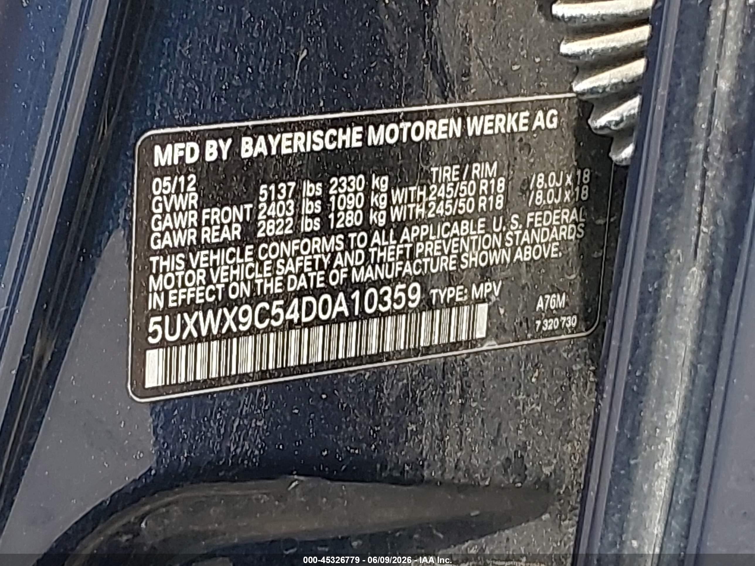 2013 Bmw X3 Xdrive28i Blue vin: 5UXWX9C54D0A10359