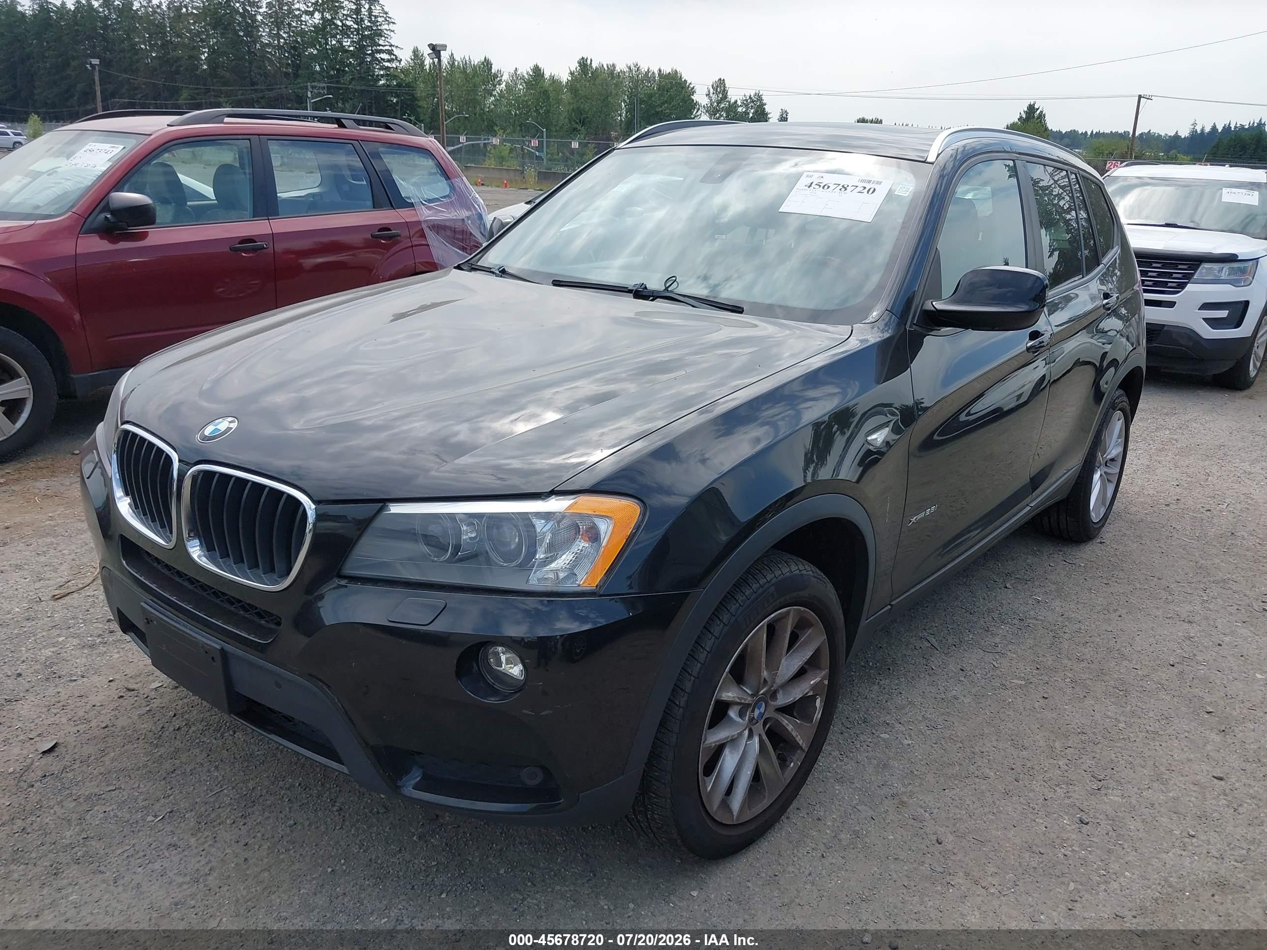 2013 Bmw X3 Xdrive28i Black vin: 5UXWX9C54D0A12614