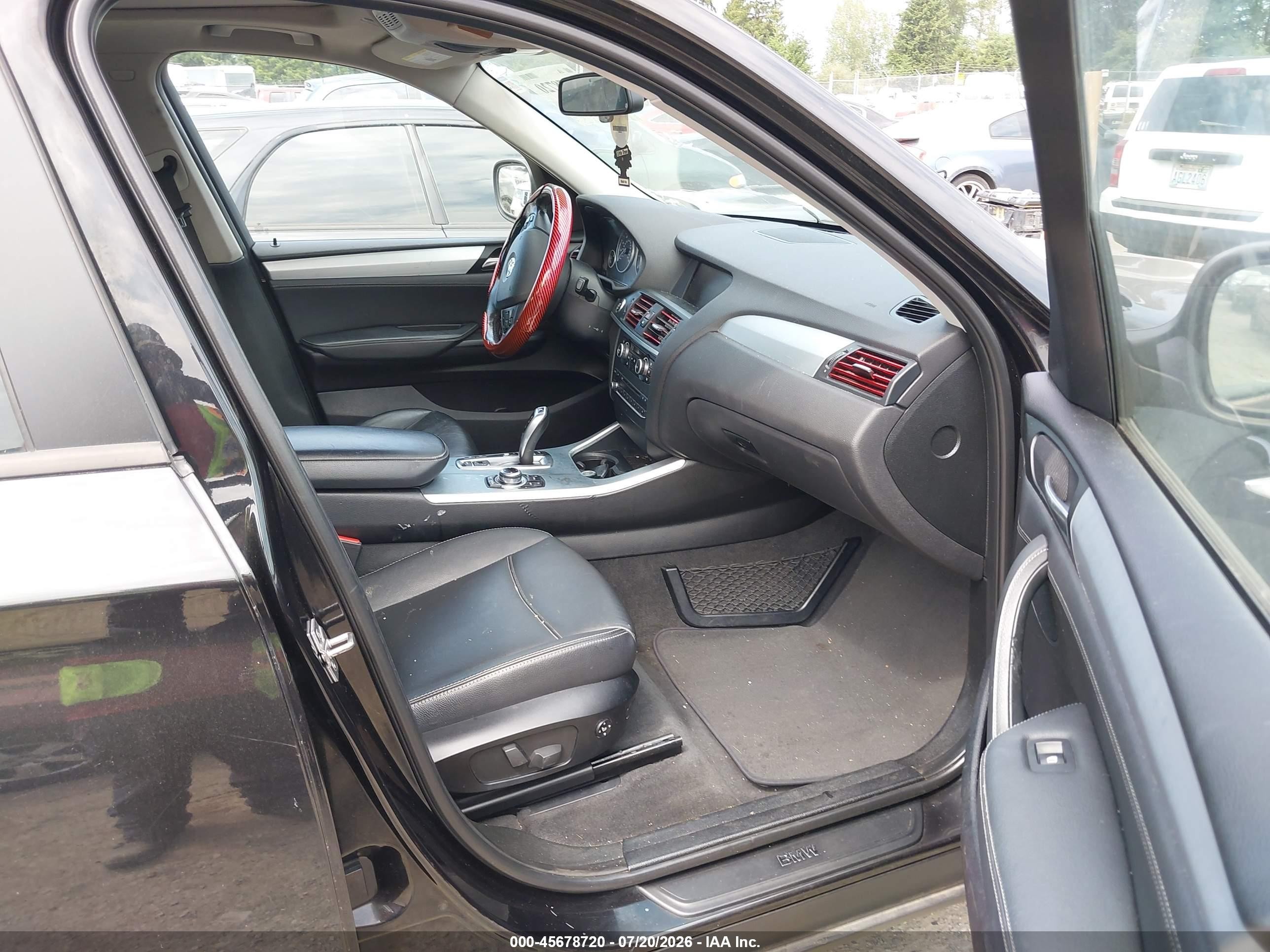2013 Bmw X3 Xdrive28i Black vin: 5UXWX9C54D0A12614