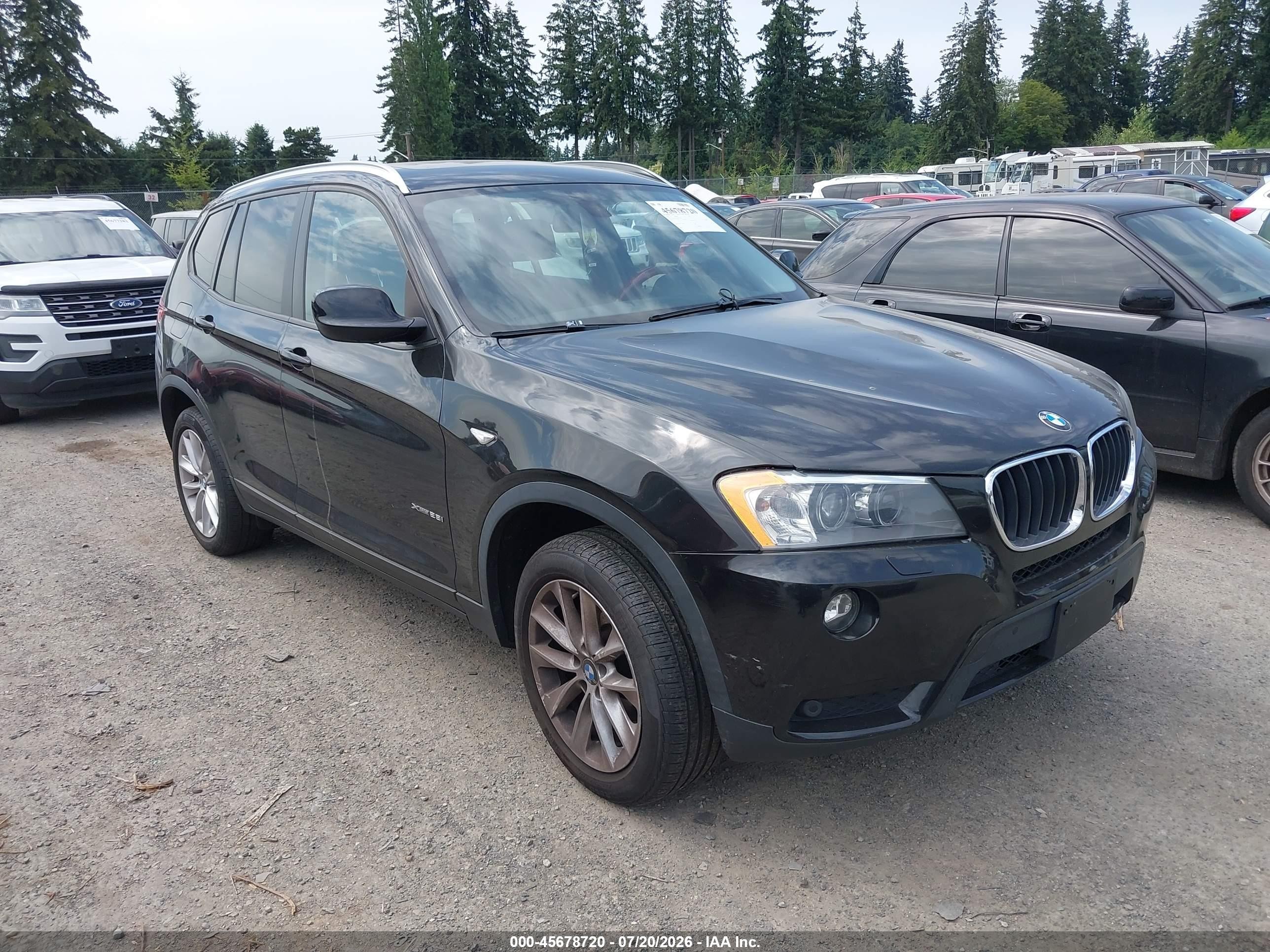 2013 Bmw X3 Xdrive28i Black vin: 5UXWX9C54D0A12614