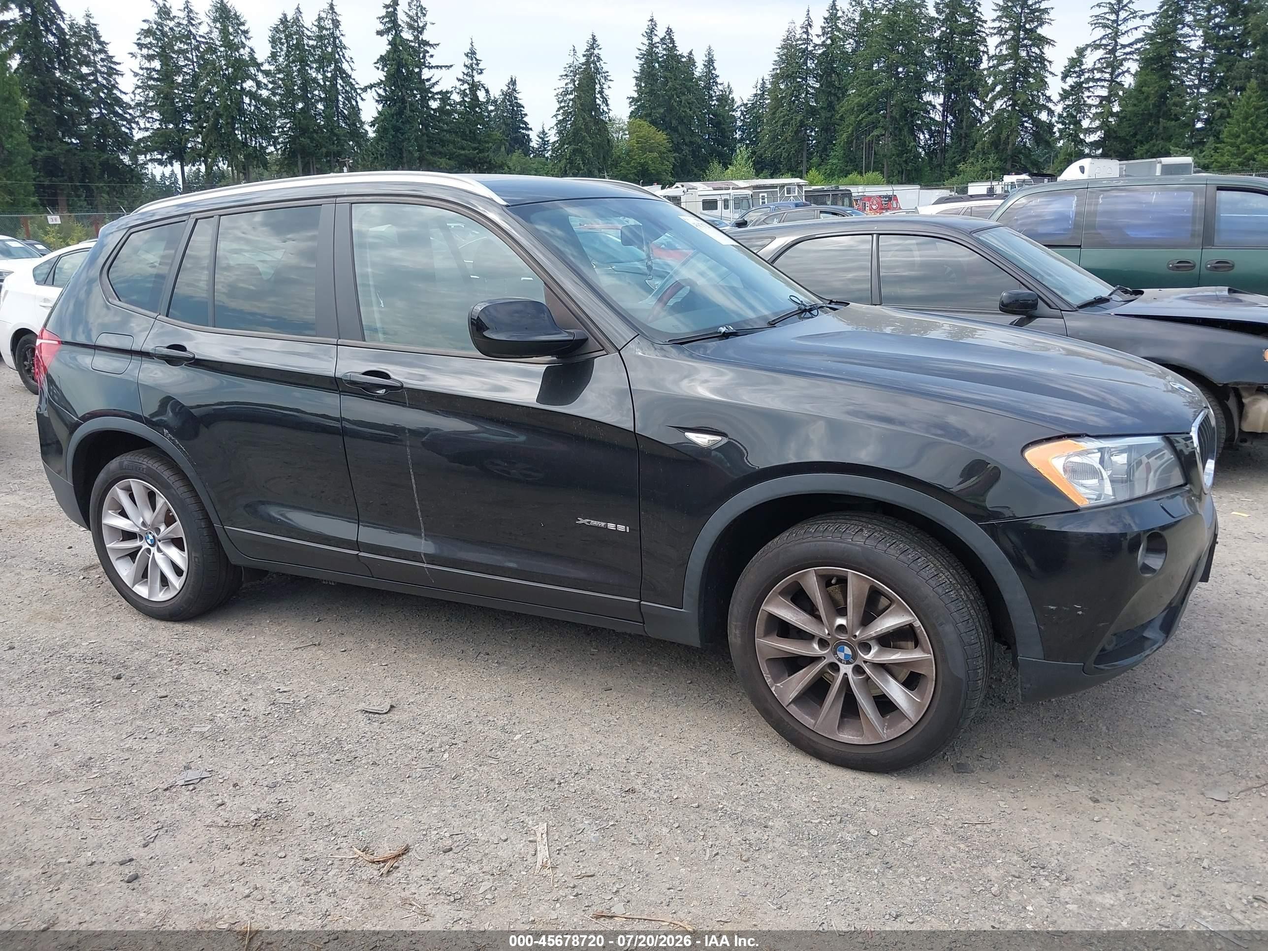 2013 Bmw X3 Xdrive28i Black vin: 5UXWX9C54D0A12614
