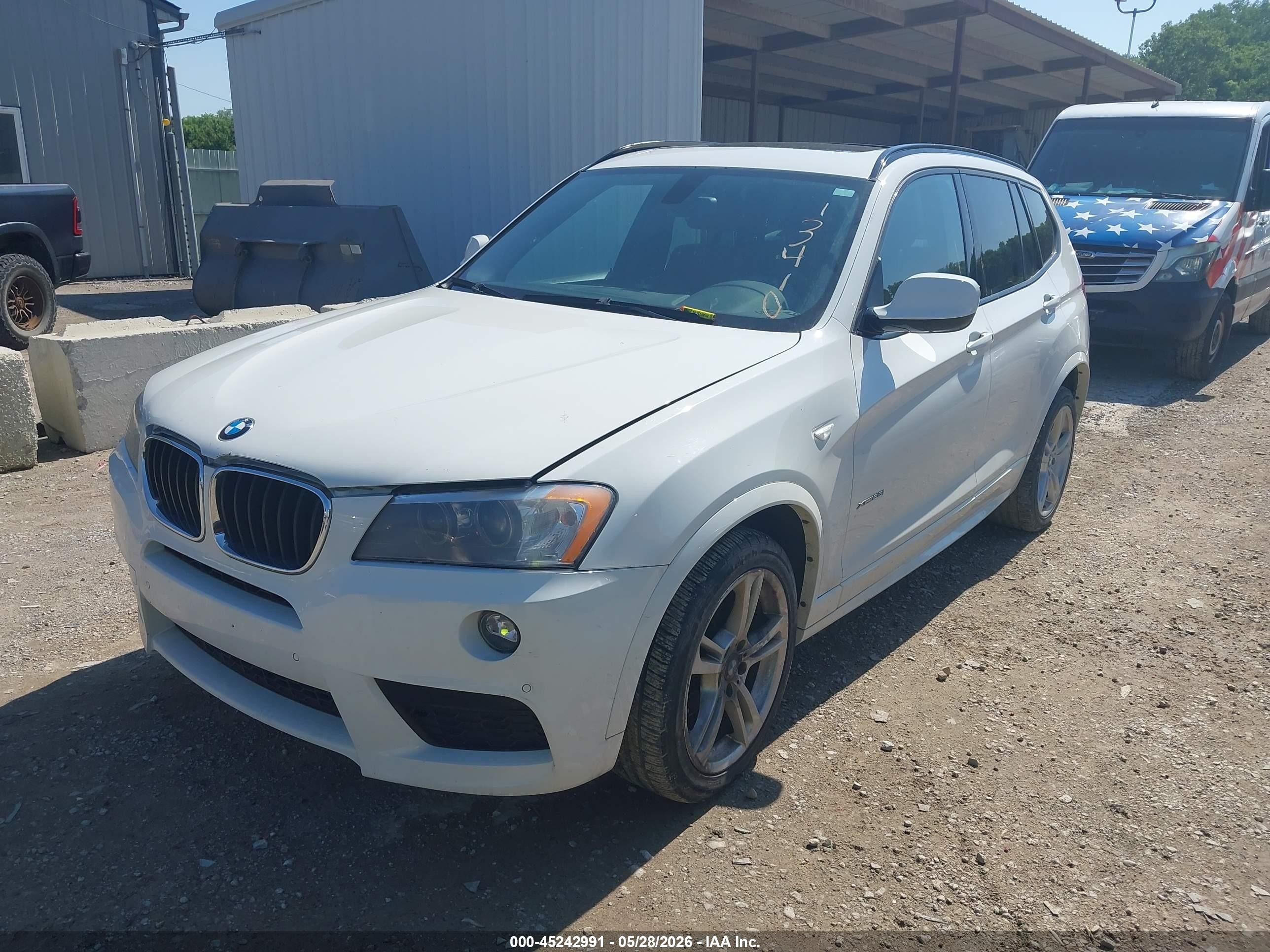 2013 Bmw X3 Xdrive28i White vin: 5UXWX9C54D0A13410