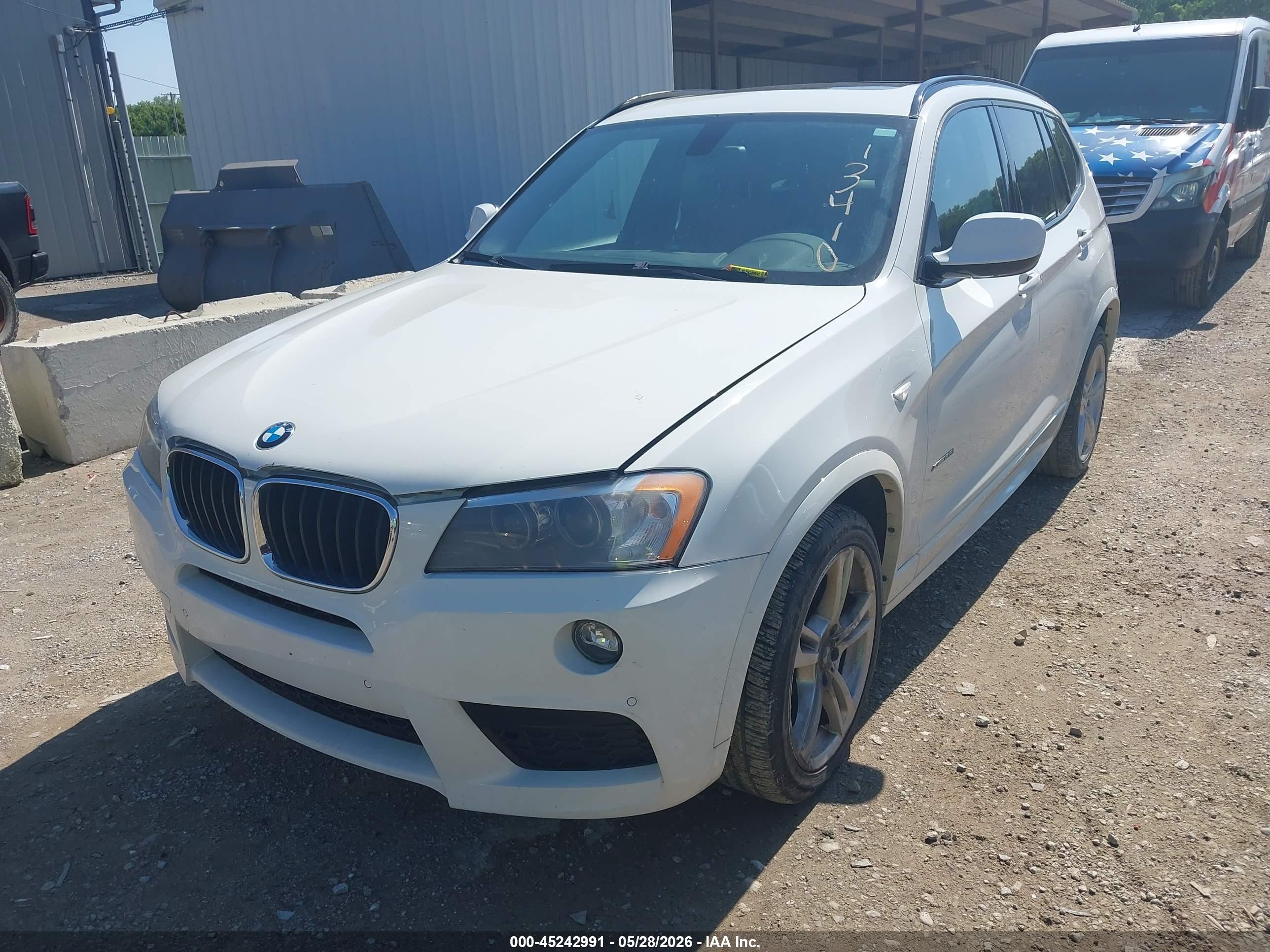 2013 Bmw X3 Xdrive28i White vin: 5UXWX9C54D0A13410