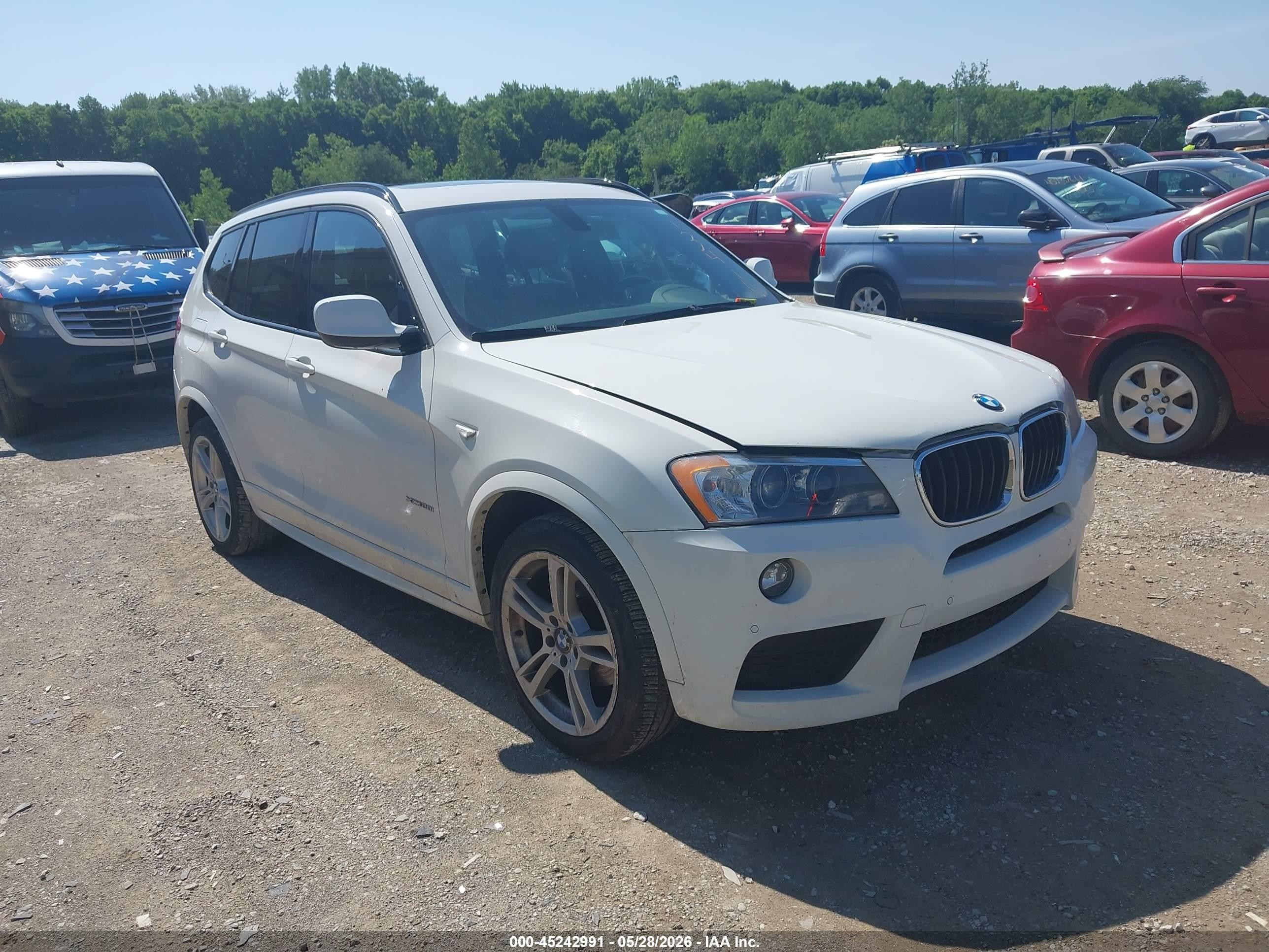 2013 Bmw X3 Xdrive28i White vin: 5UXWX9C54D0A13410
