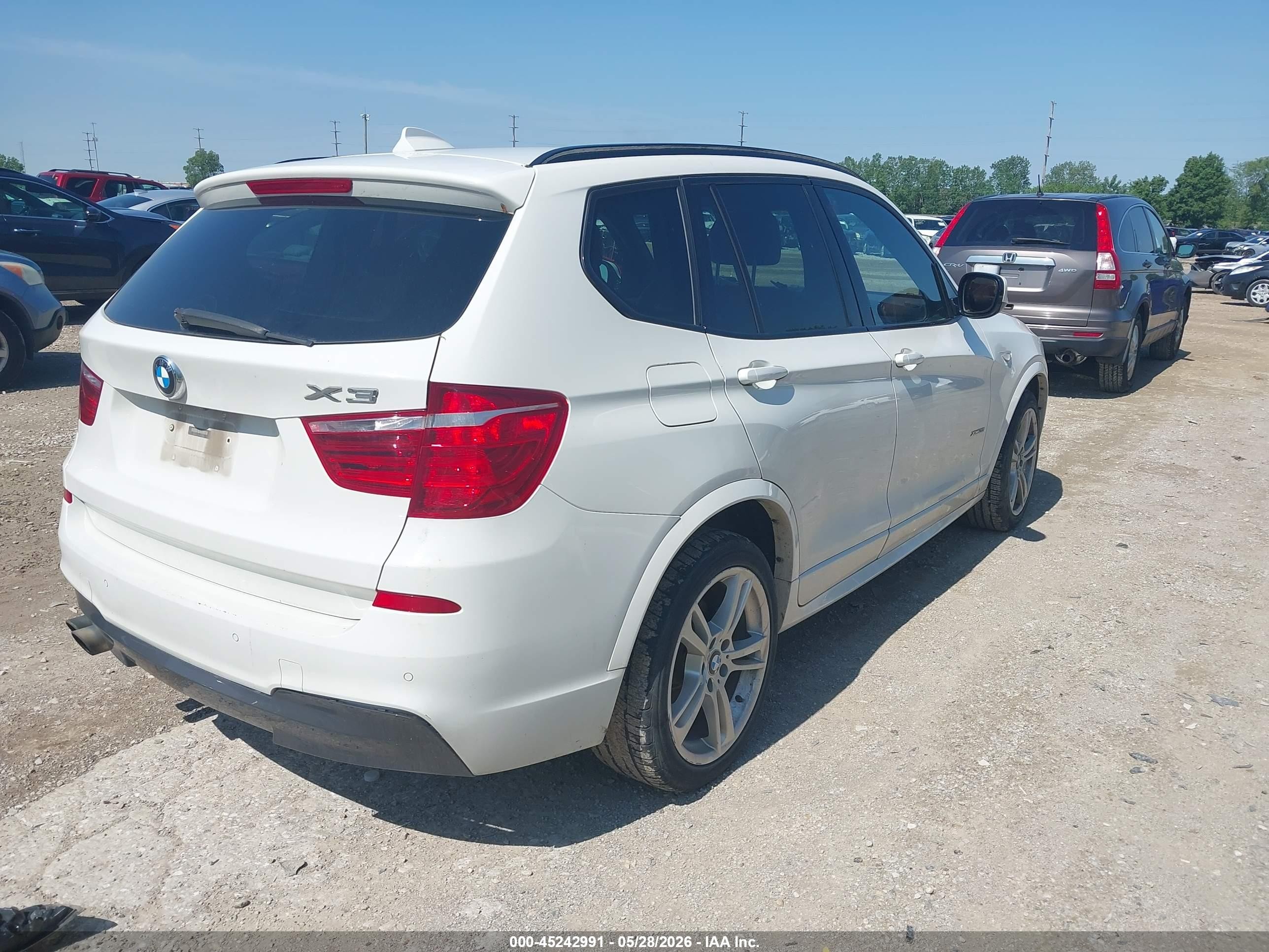2013 Bmw X3 Xdrive28i White vin: 5UXWX9C54D0A13410