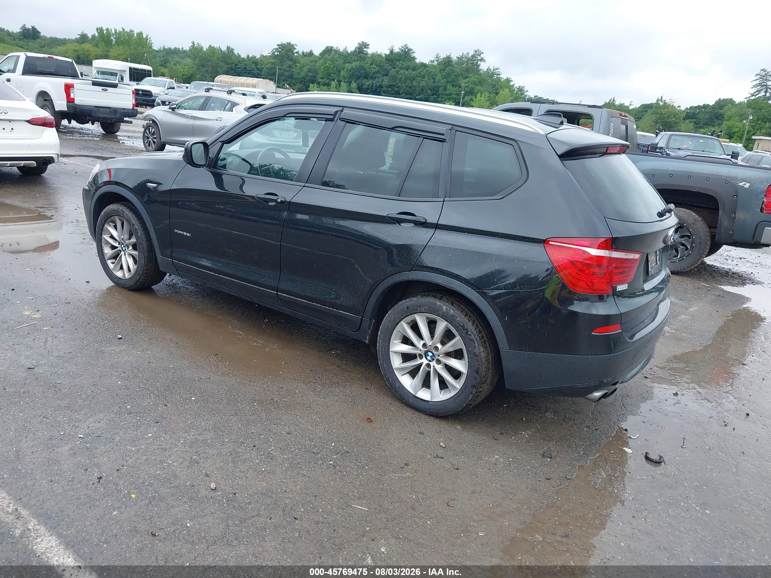 2013 Bmw X3 Xdrive28i Black vin: 5UXWX9C54D0A13603