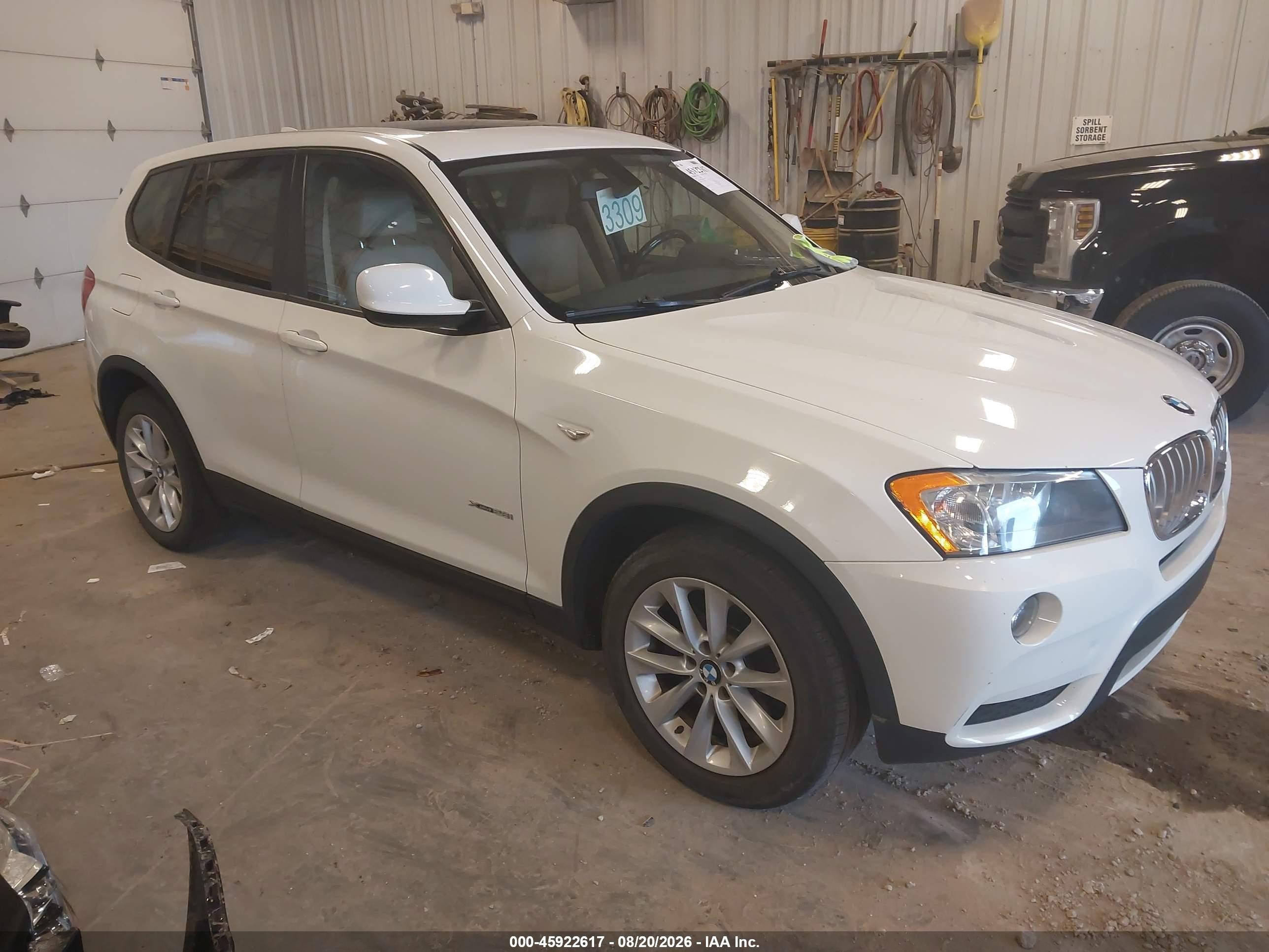2013 Bmw X3 Xdrive28i White vin: 5UXWX9C54D0A15206