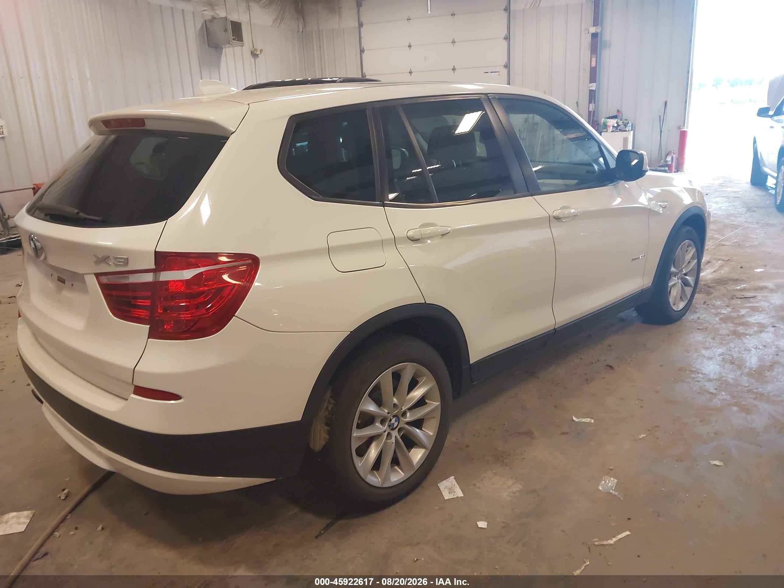 2013 Bmw X3 Xdrive28i White vin: 5UXWX9C54D0A15206