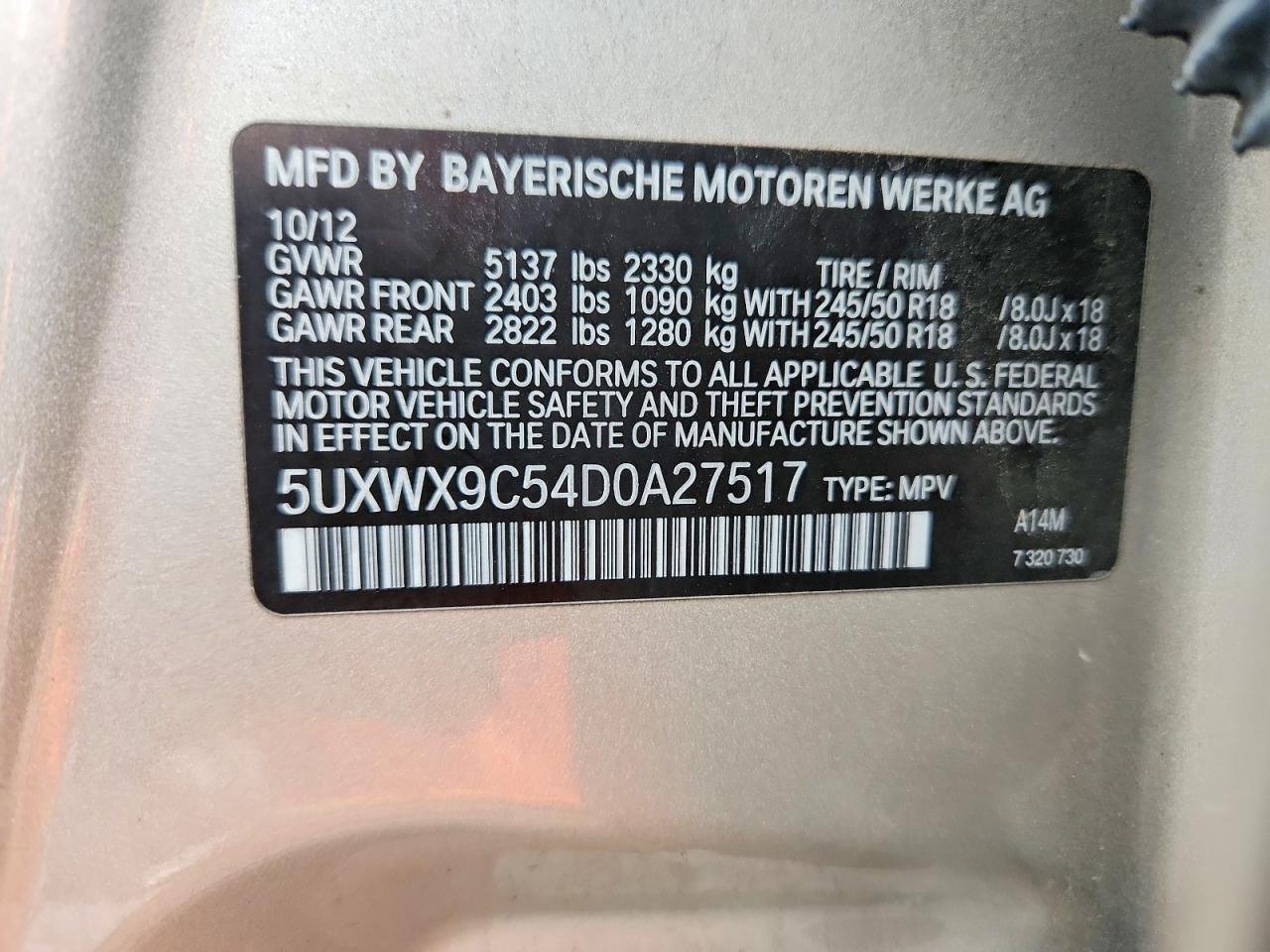 2013 Bmw X3 Xdrive28i Серебряный vin: 5UXWX9C54D0A27517