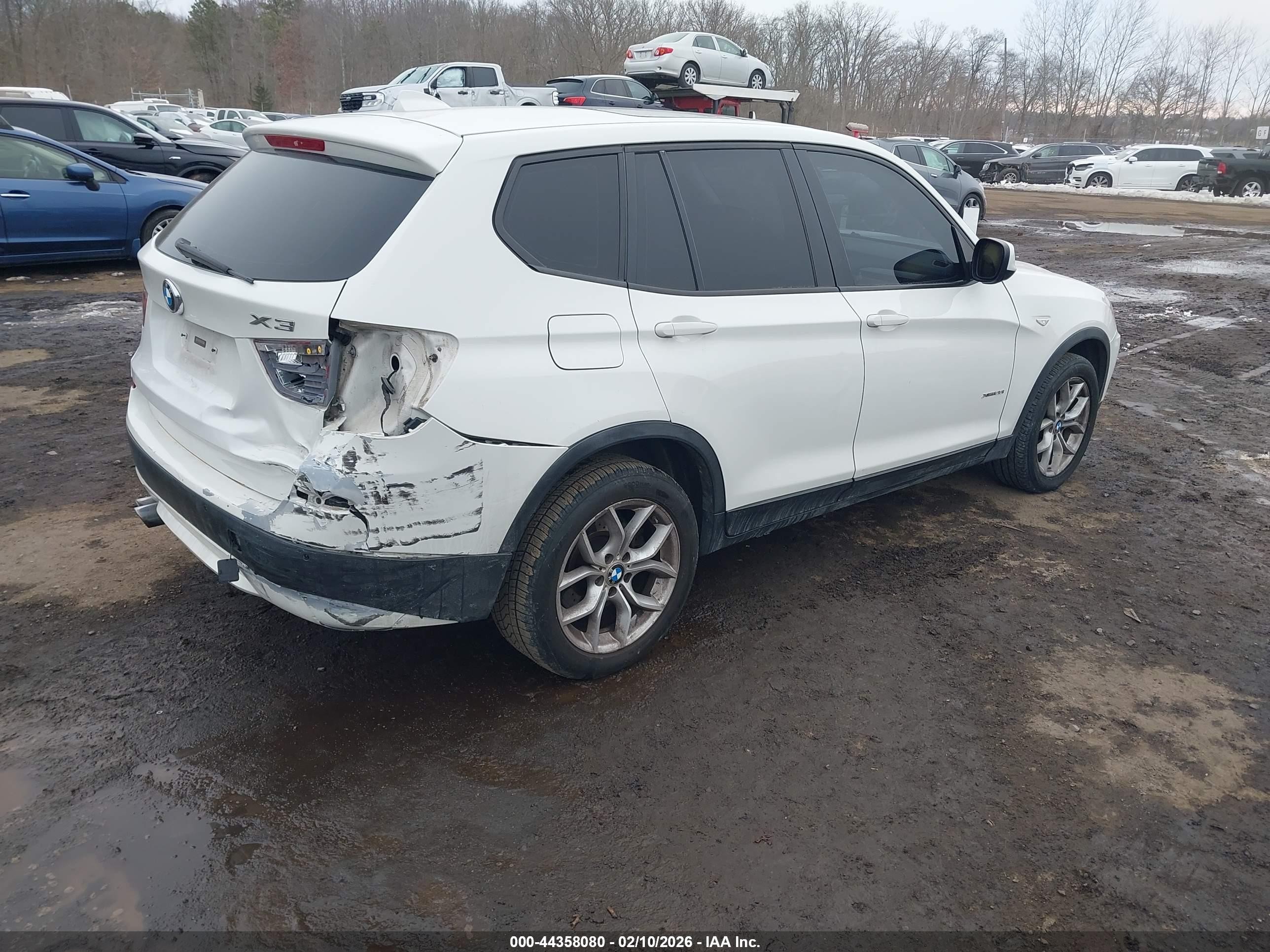 2013 Bmw X3 Xdrive28i White vin: 5UXWX9C54D0A31907