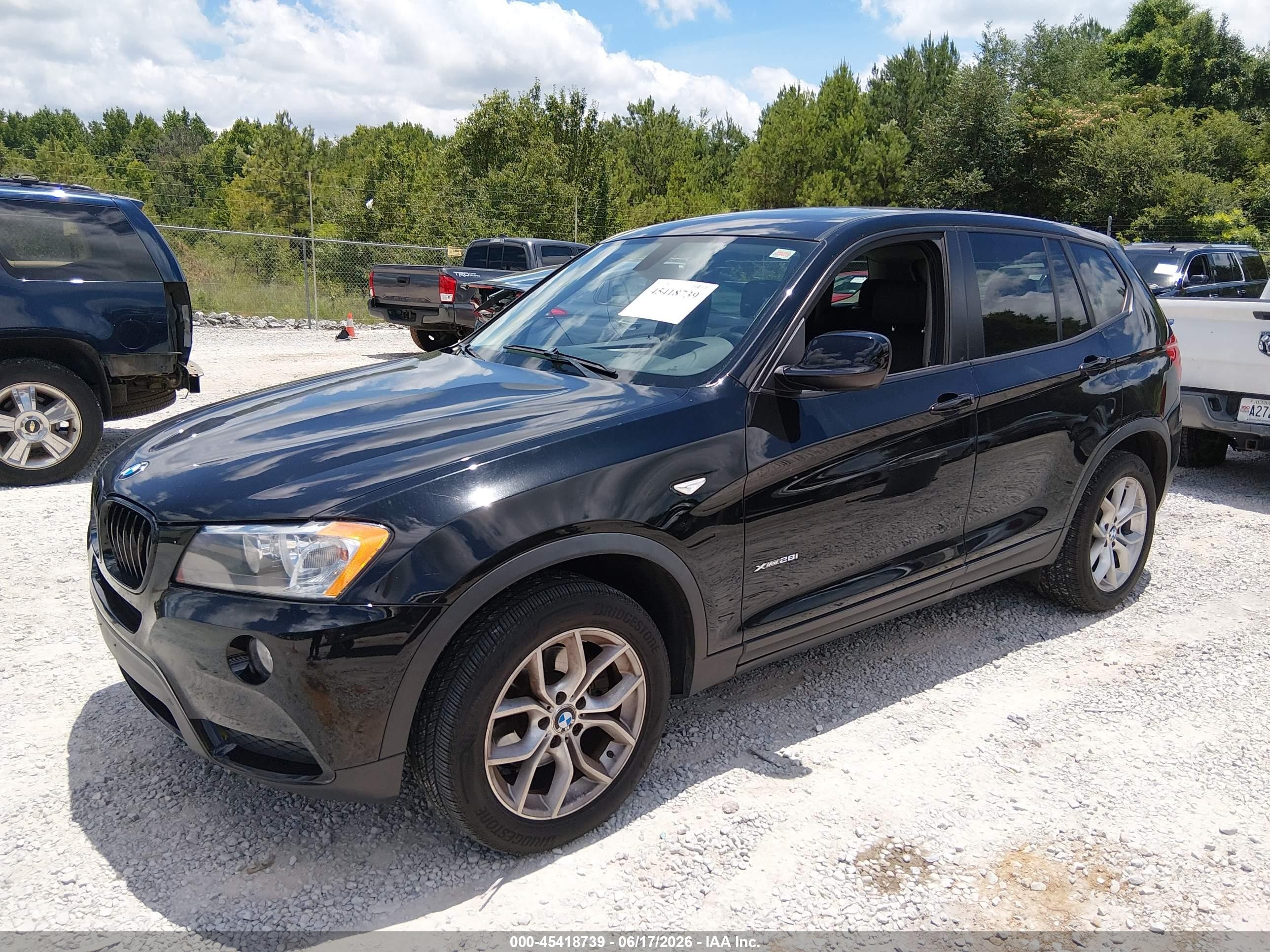 2013 Bmw X3 Xdrive28i Black vin: 5UXWX9C54D0D02125