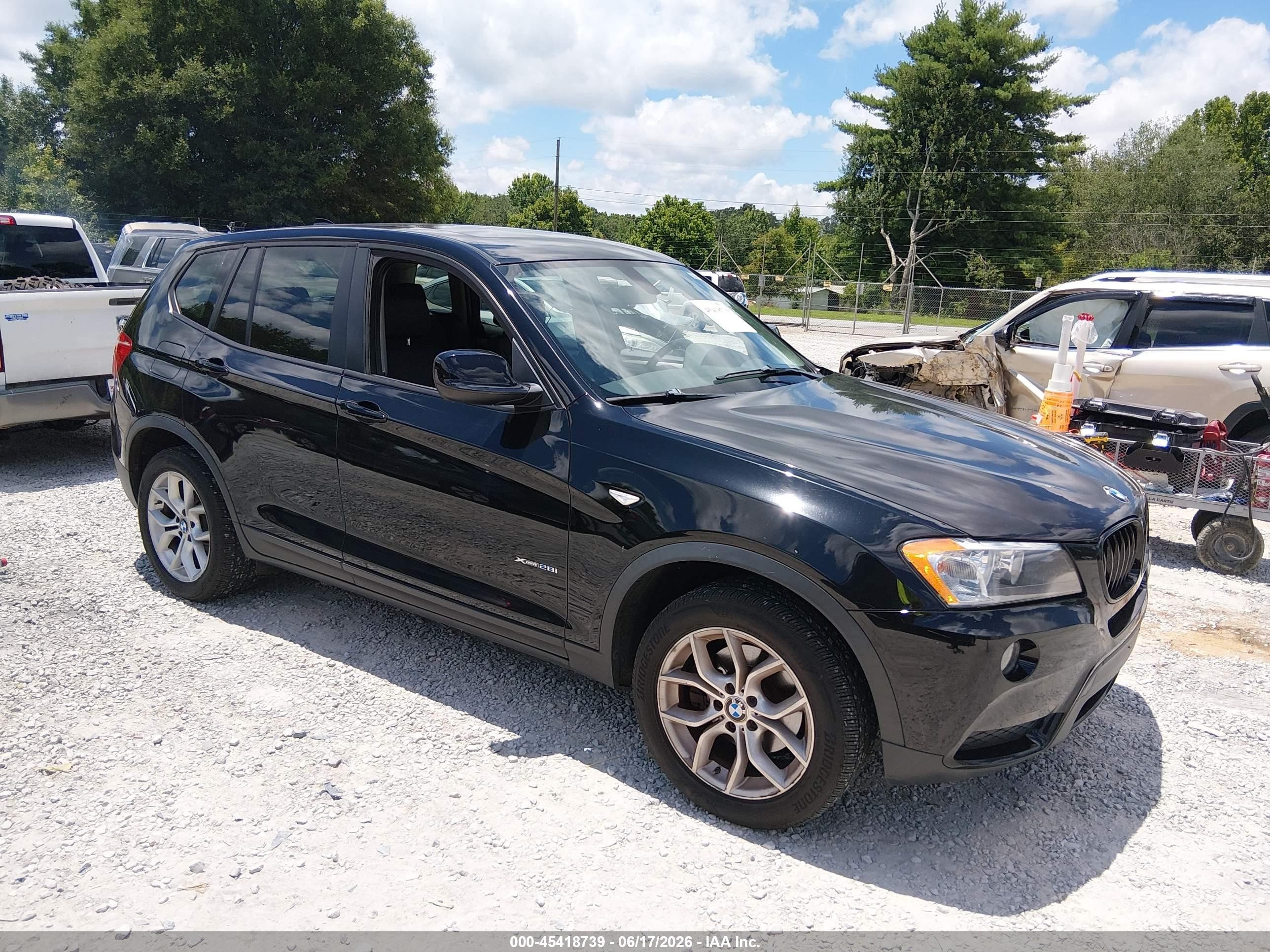2013 Bmw X3 Xdrive28i Black vin: 5UXWX9C54D0D02125