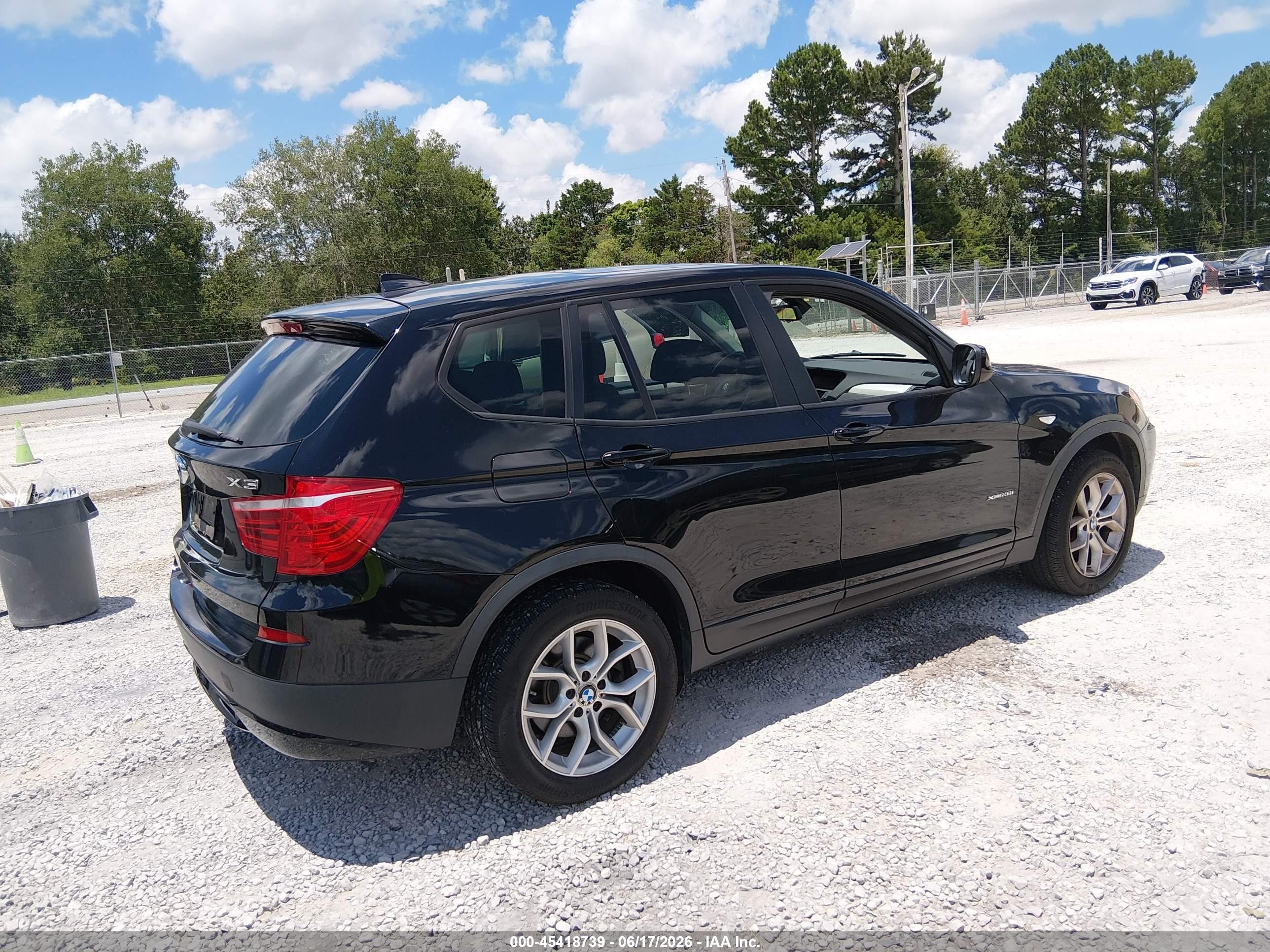 2013 Bmw X3 Xdrive28i Black vin: 5UXWX9C54D0D02125