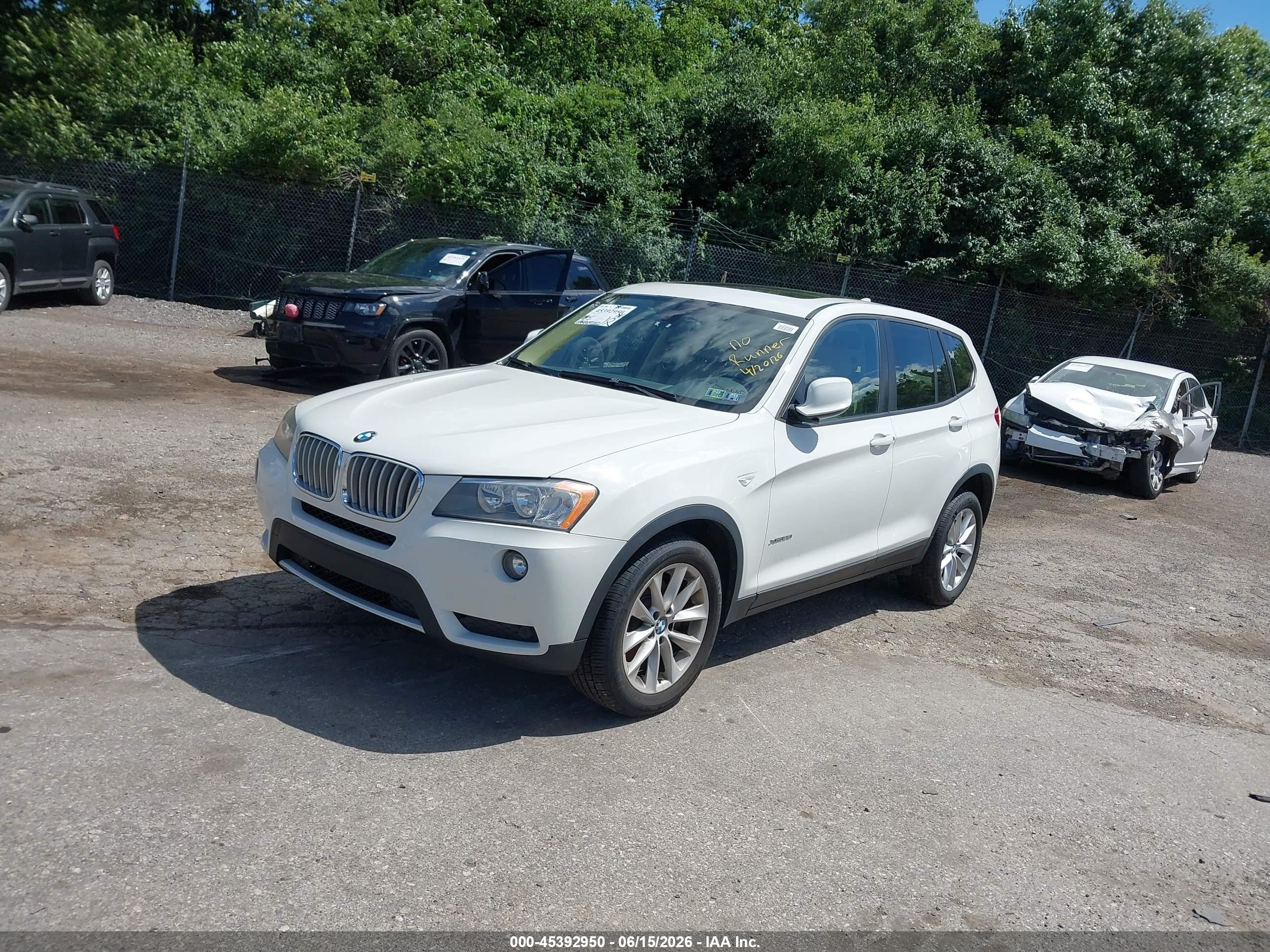 2014 Bmw X3 Xdrive28i White vin: 5UXWX9C54E0D13773