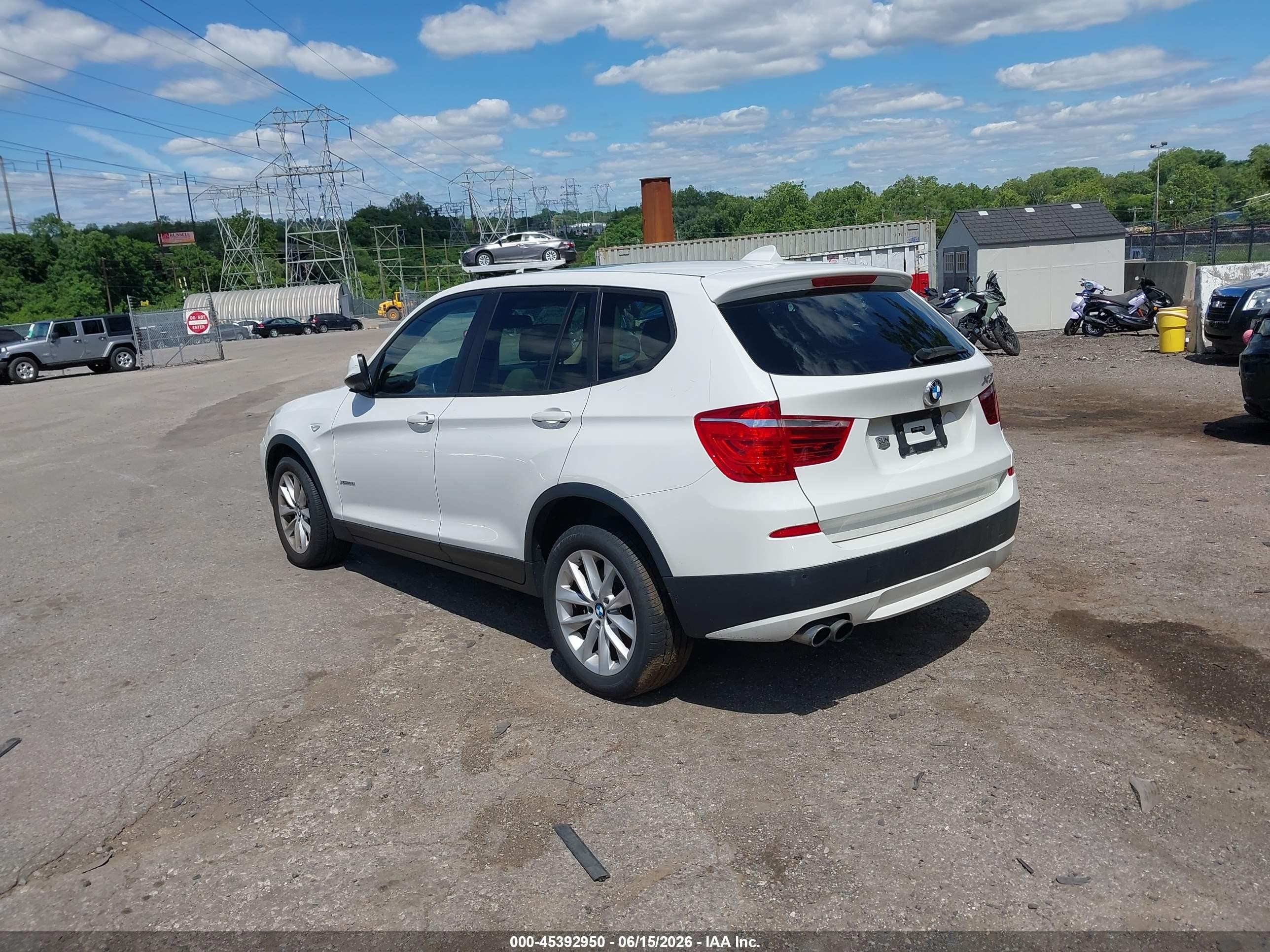 2014 Bmw X3 Xdrive28i White vin: 5UXWX9C54E0D13773