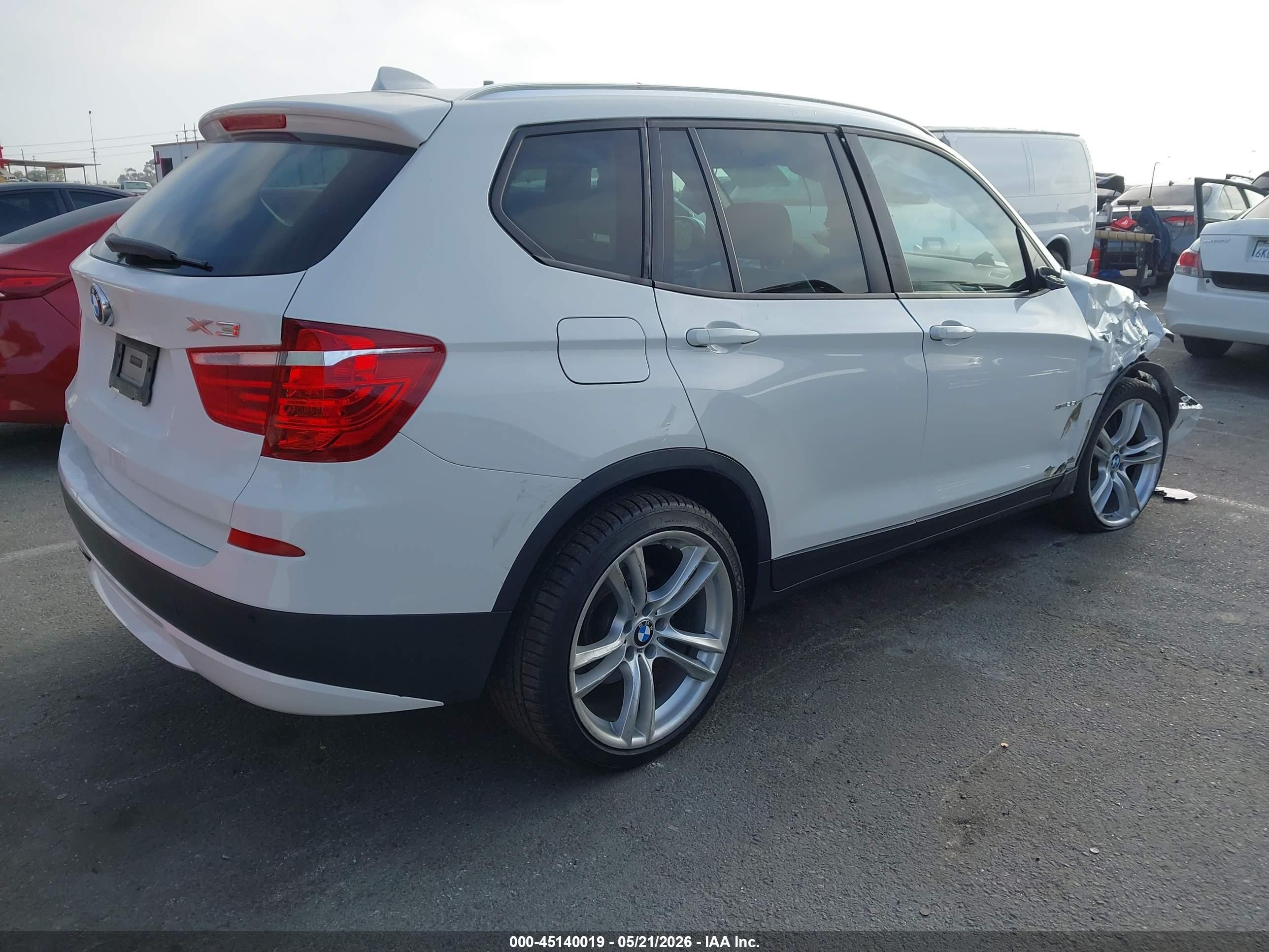 2014 Bmw X3 Xdrive28i White vin: 5UXWX9C54E0D14065