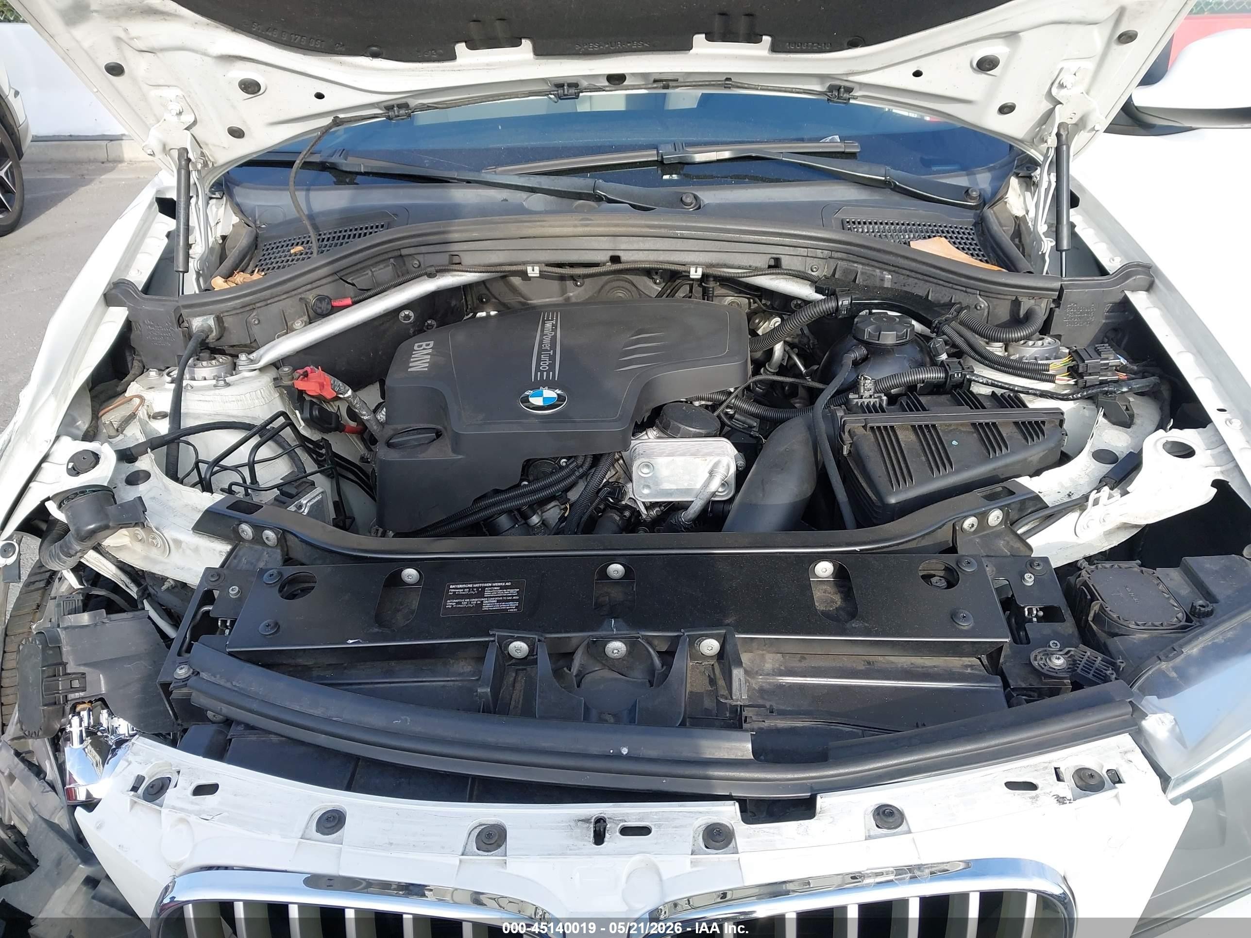 2014 Bmw X3 Xdrive28i White vin: 5UXWX9C54E0D14065