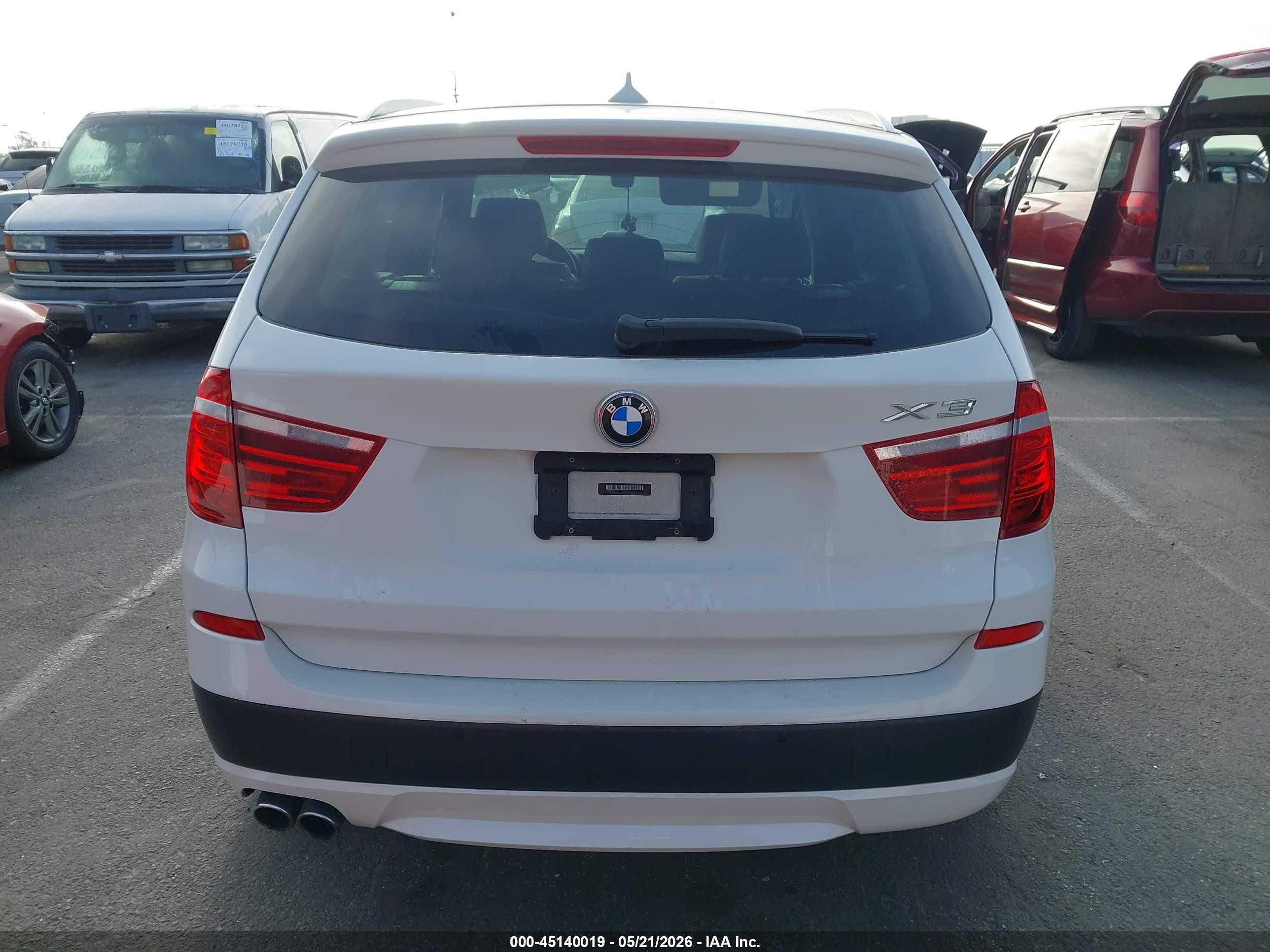 2014 Bmw X3 Xdrive28i White vin: 5UXWX9C54E0D14065