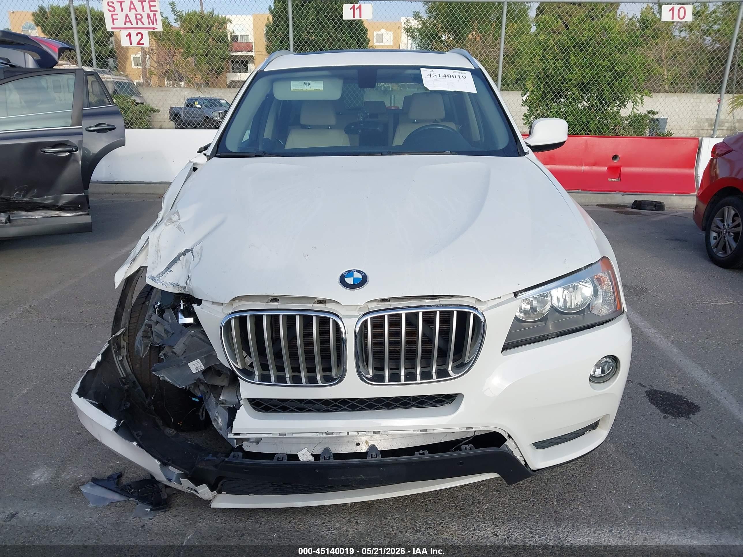 2014 Bmw X3 Xdrive28i White vin: 5UXWX9C54E0D14065