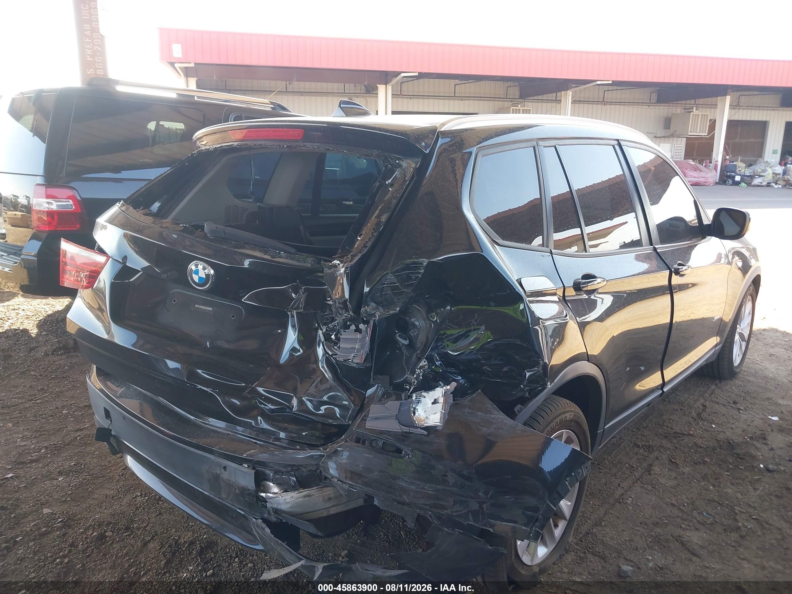 2014 Bmw X3 Xdrive28i Black vin: 5UXWX9C54E0D16947