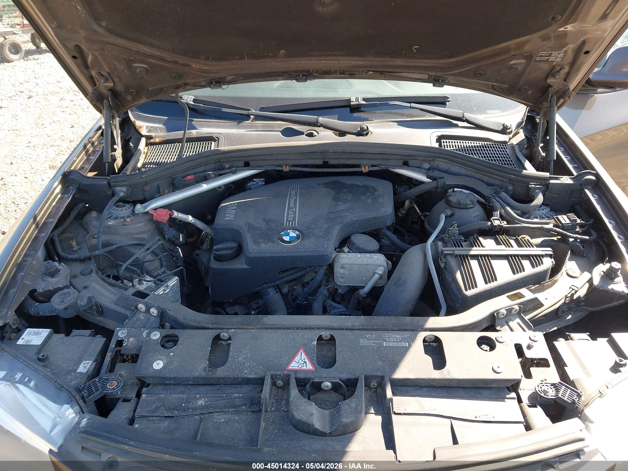 2014 Bmw X3 Xdrive28i Brown vin: 5UXWX9C54E0D21372