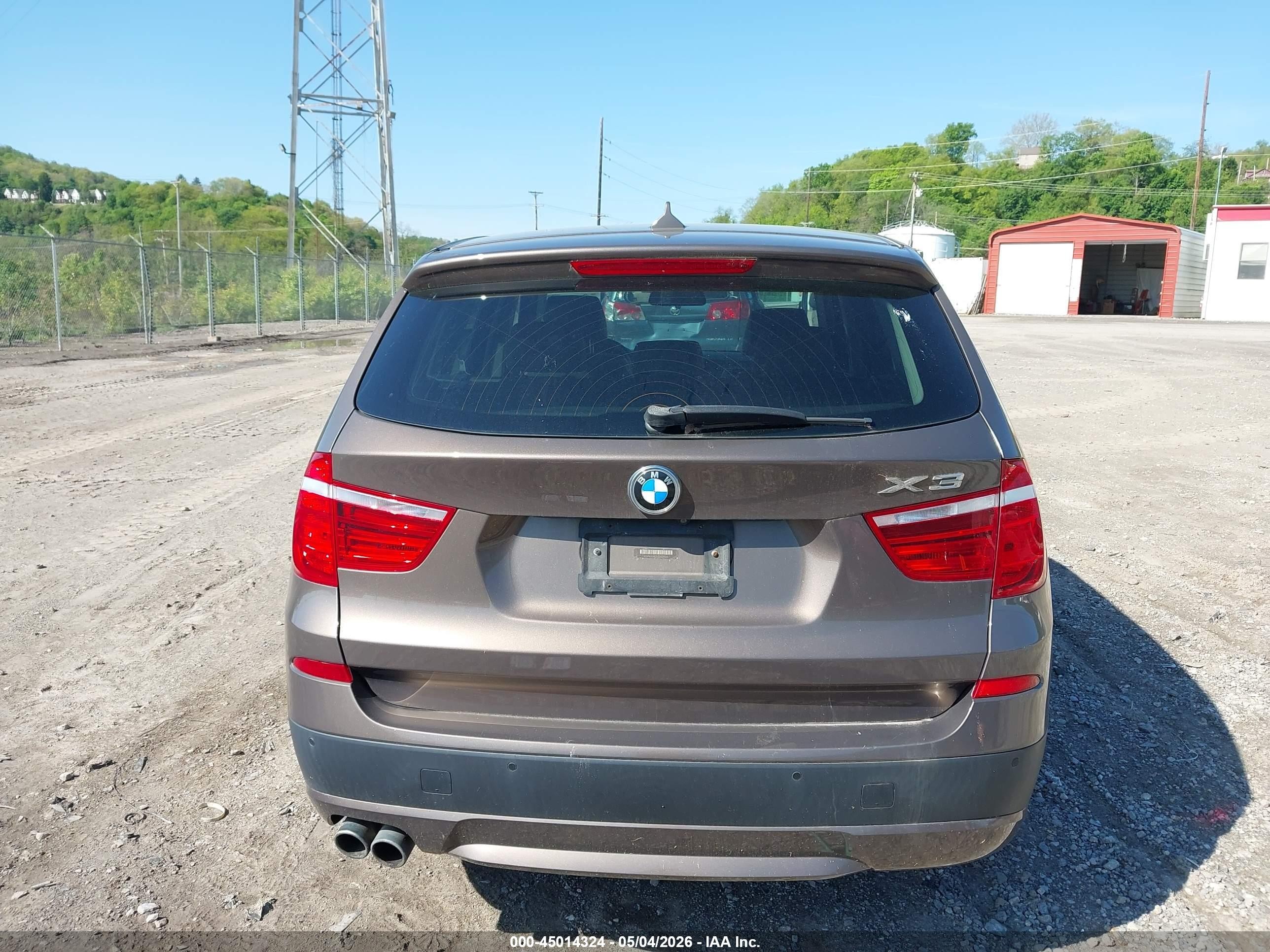 2014 Bmw X3 Xdrive28i Brown vin: 5UXWX9C54E0D21372
