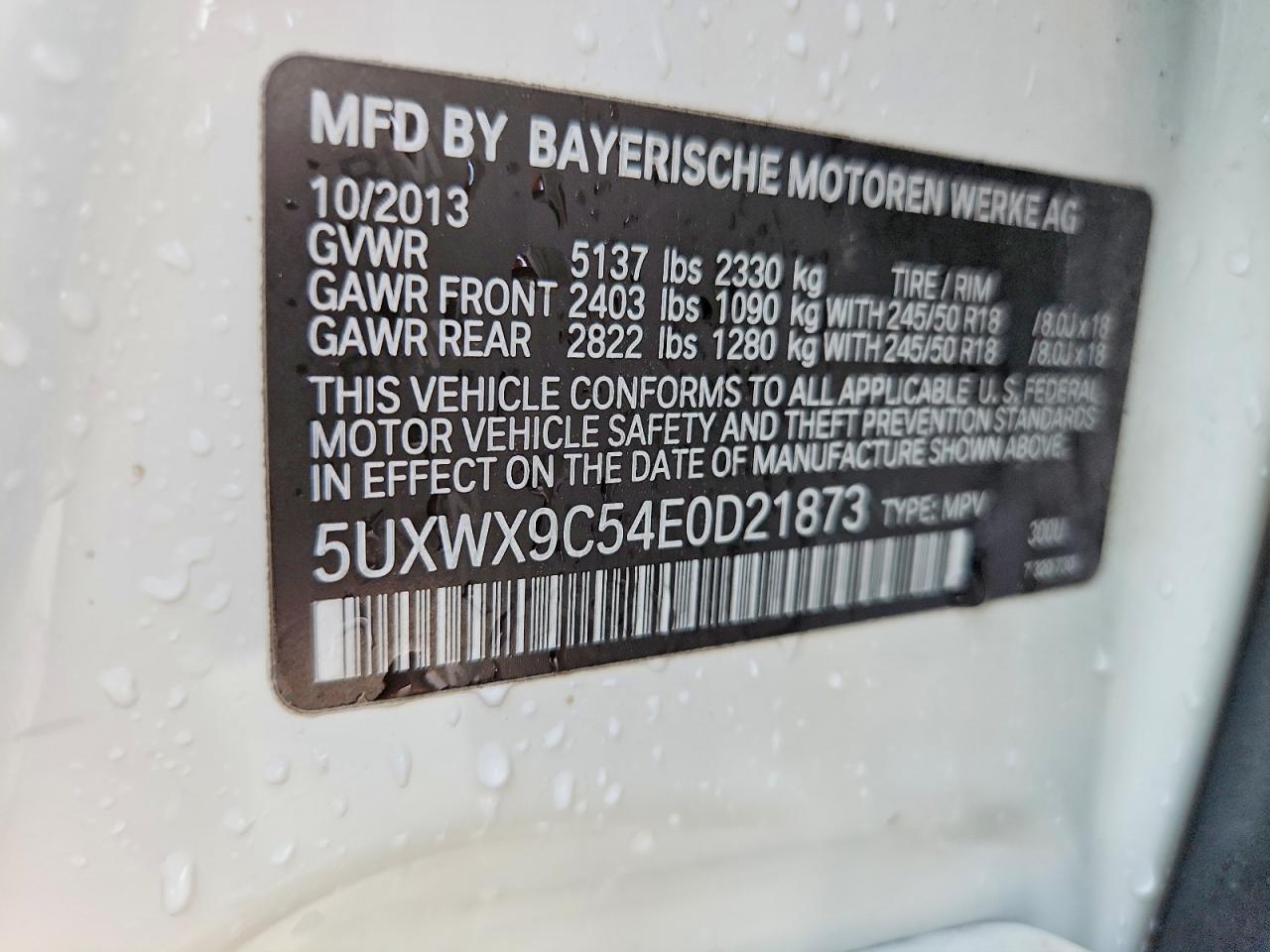 2014 Bmw X3 Xdrive28i White vin: 5UXWX9C54E0D21873