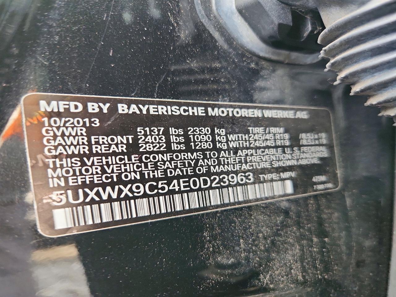 2014 Bmw X3 Xdrive28i Черный vin: 5UXWX9C54E0D23963