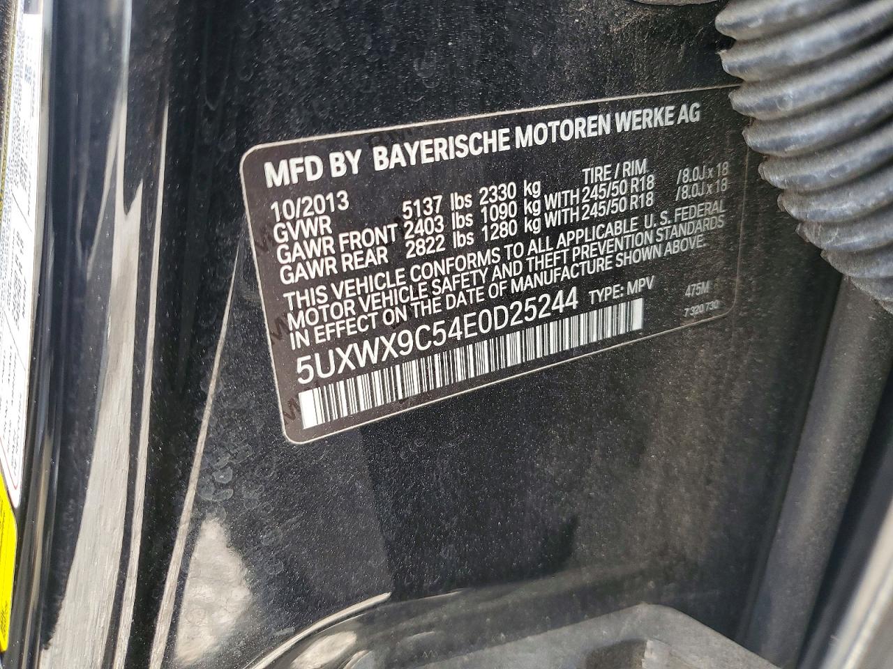 2014 Bmw X3 Xdrive28i Black vin: 5UXWX9C54E0D25244