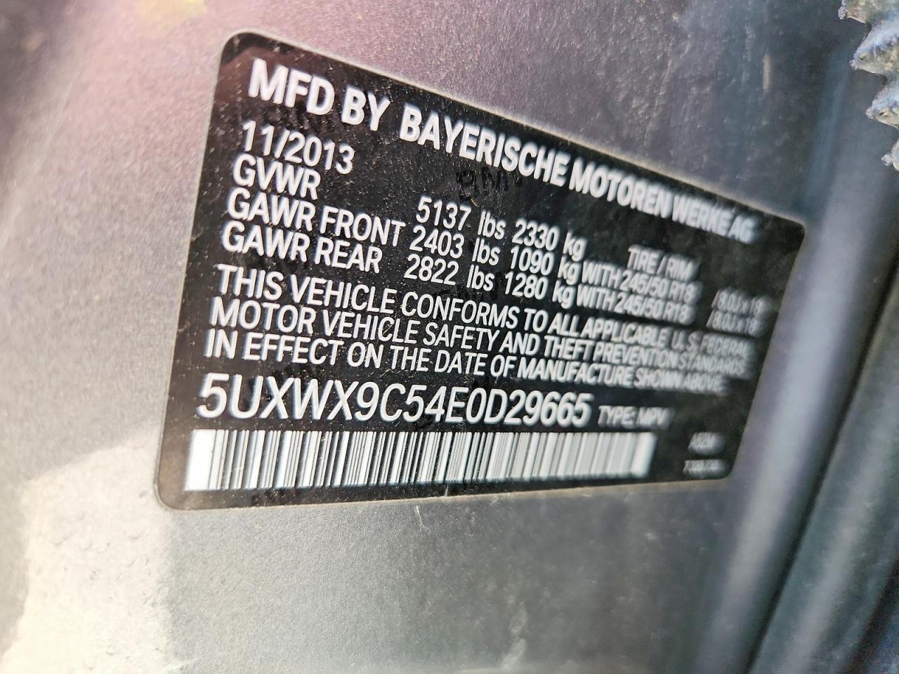 2014 Bmw X3 Xdrive28i Gray vin: 5UXWX9C54E0D29665