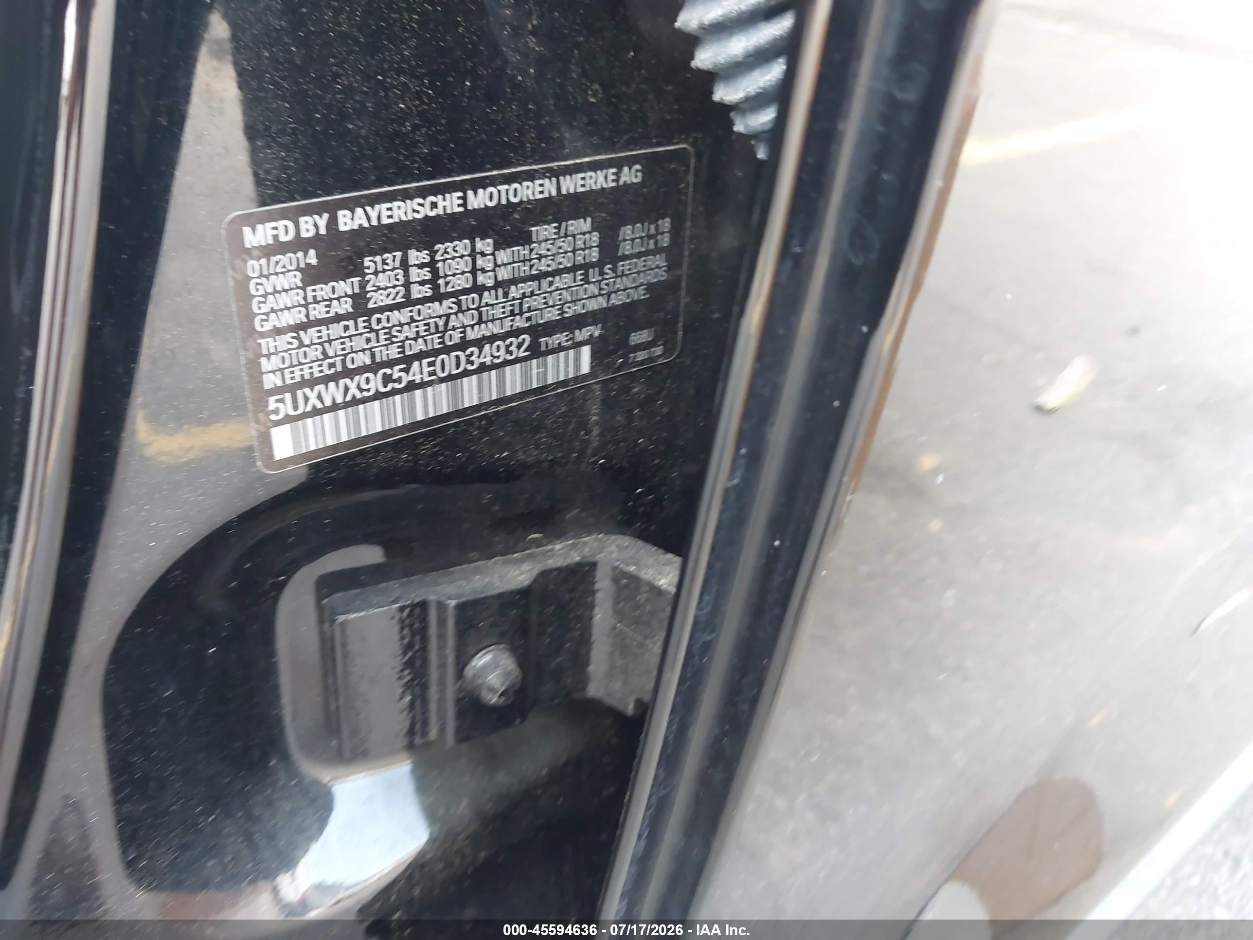 2014 Bmw X3 Xdrive28i Black vin: 5UXWX9C54E0D34932