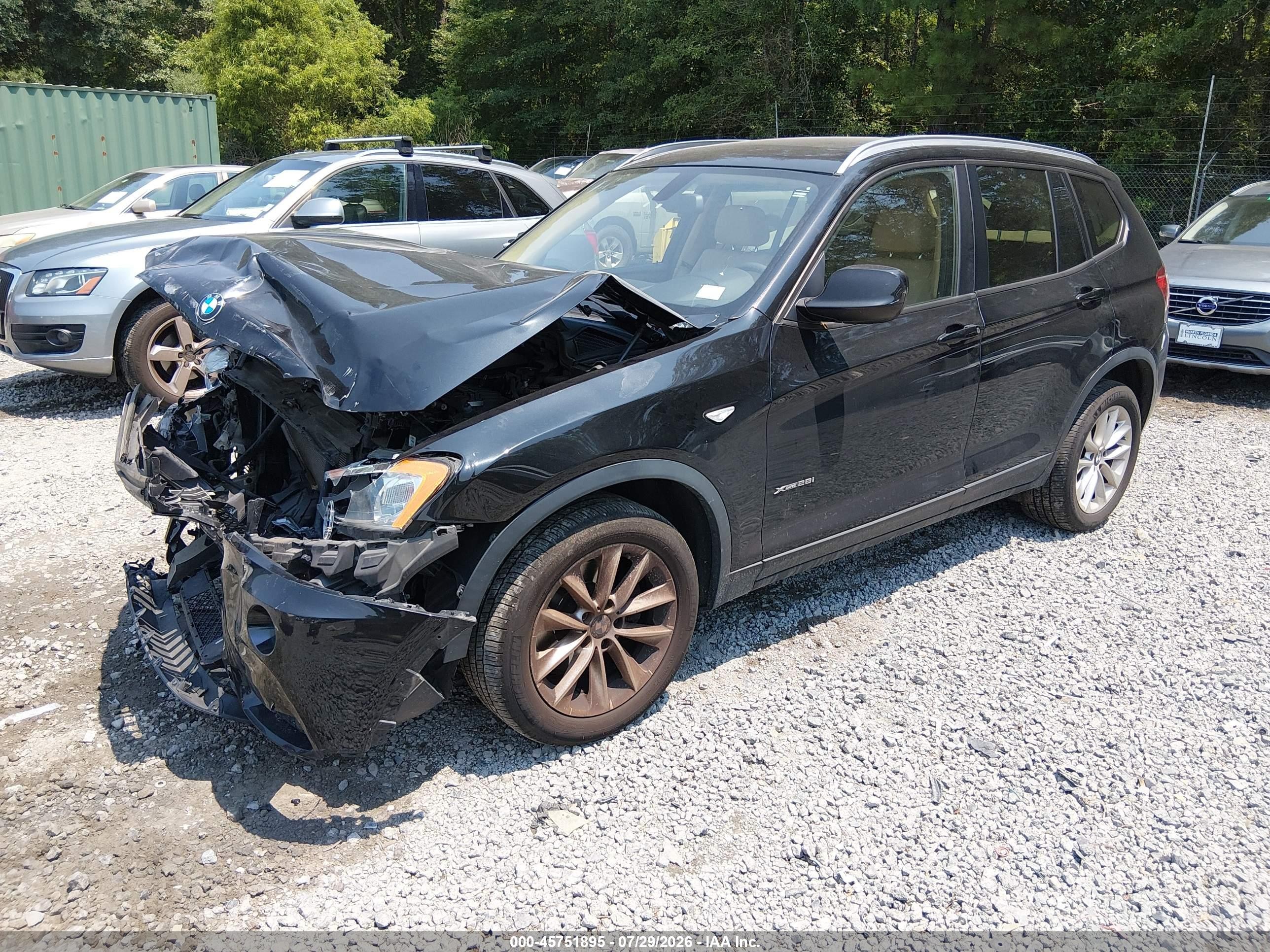 2014 Bmw X3 Xdrive28i Черный vin: 5UXWX9C54E0D42870