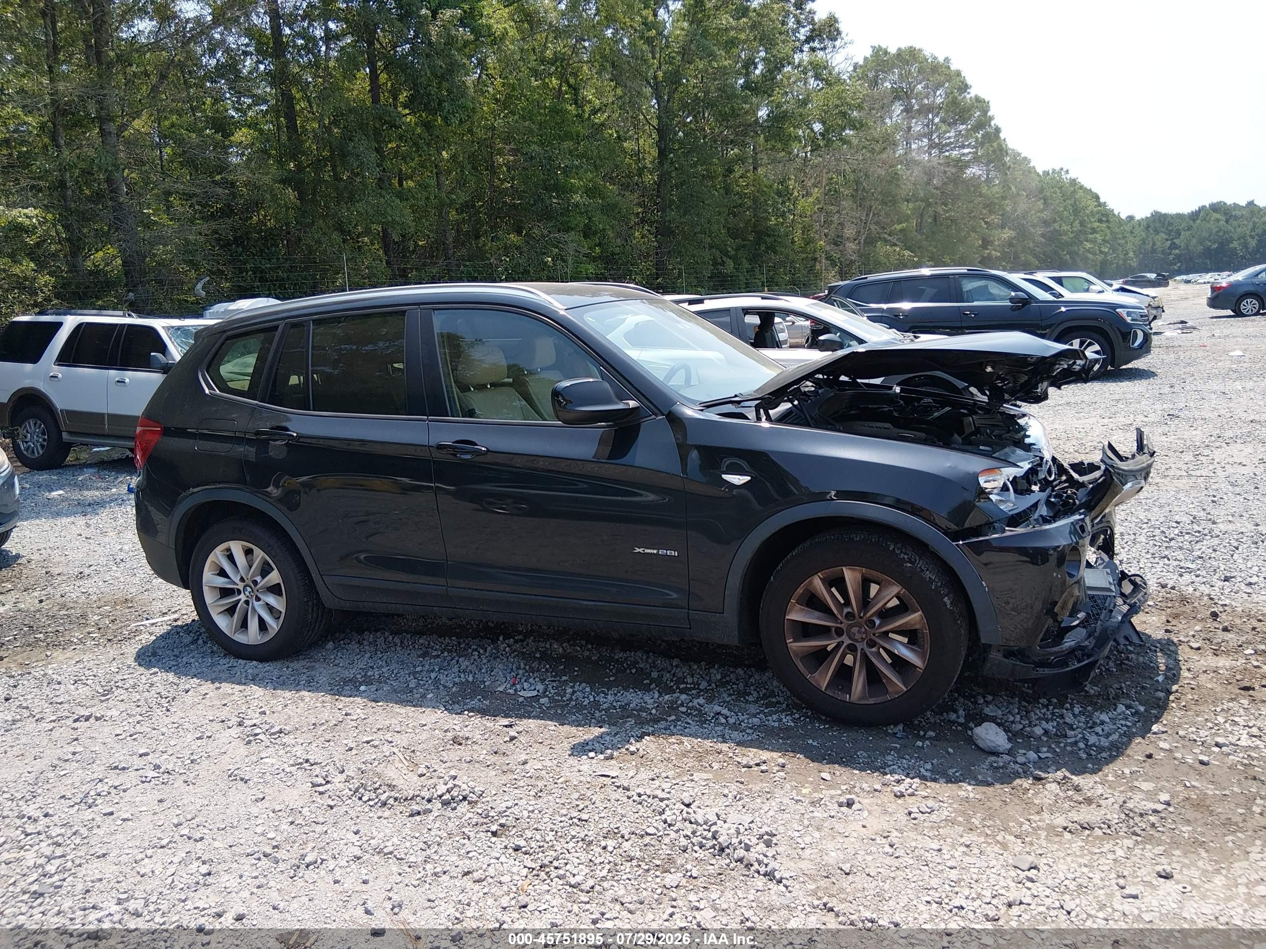 2014 Bmw X3 Xdrive28i Черный vin: 5UXWX9C54E0D42870