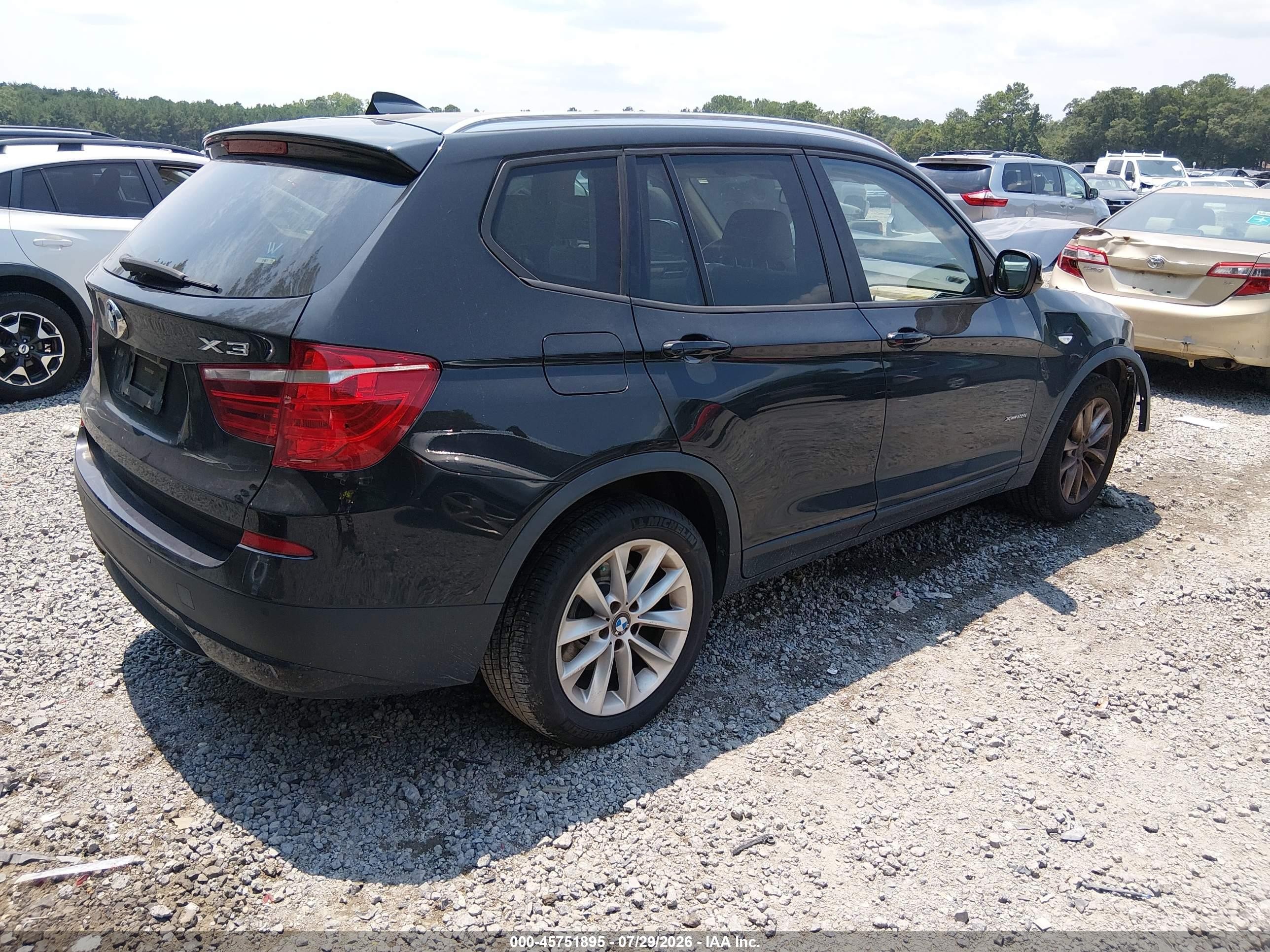 2014 Bmw X3 Xdrive28i Черный vin: 5UXWX9C54E0D42870
