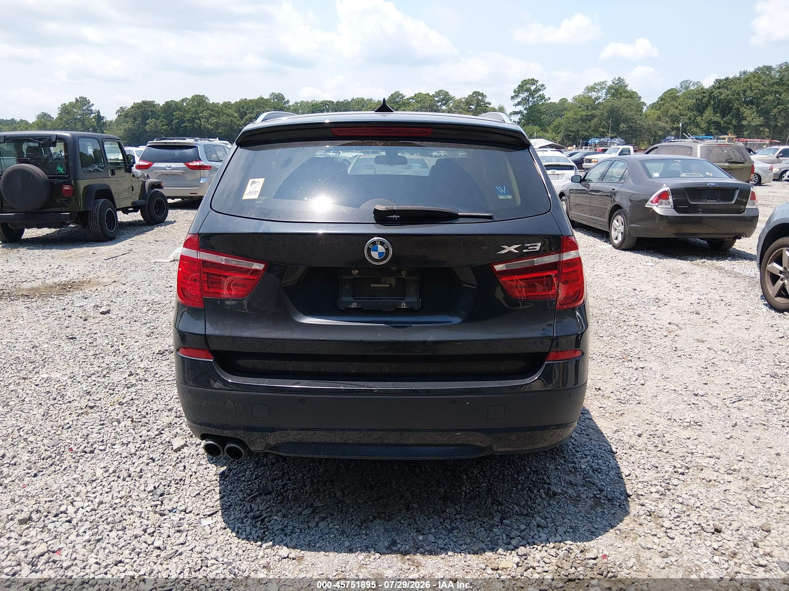 2014 Bmw X3 Xdrive28i Черный vin: 5UXWX9C54E0D42870