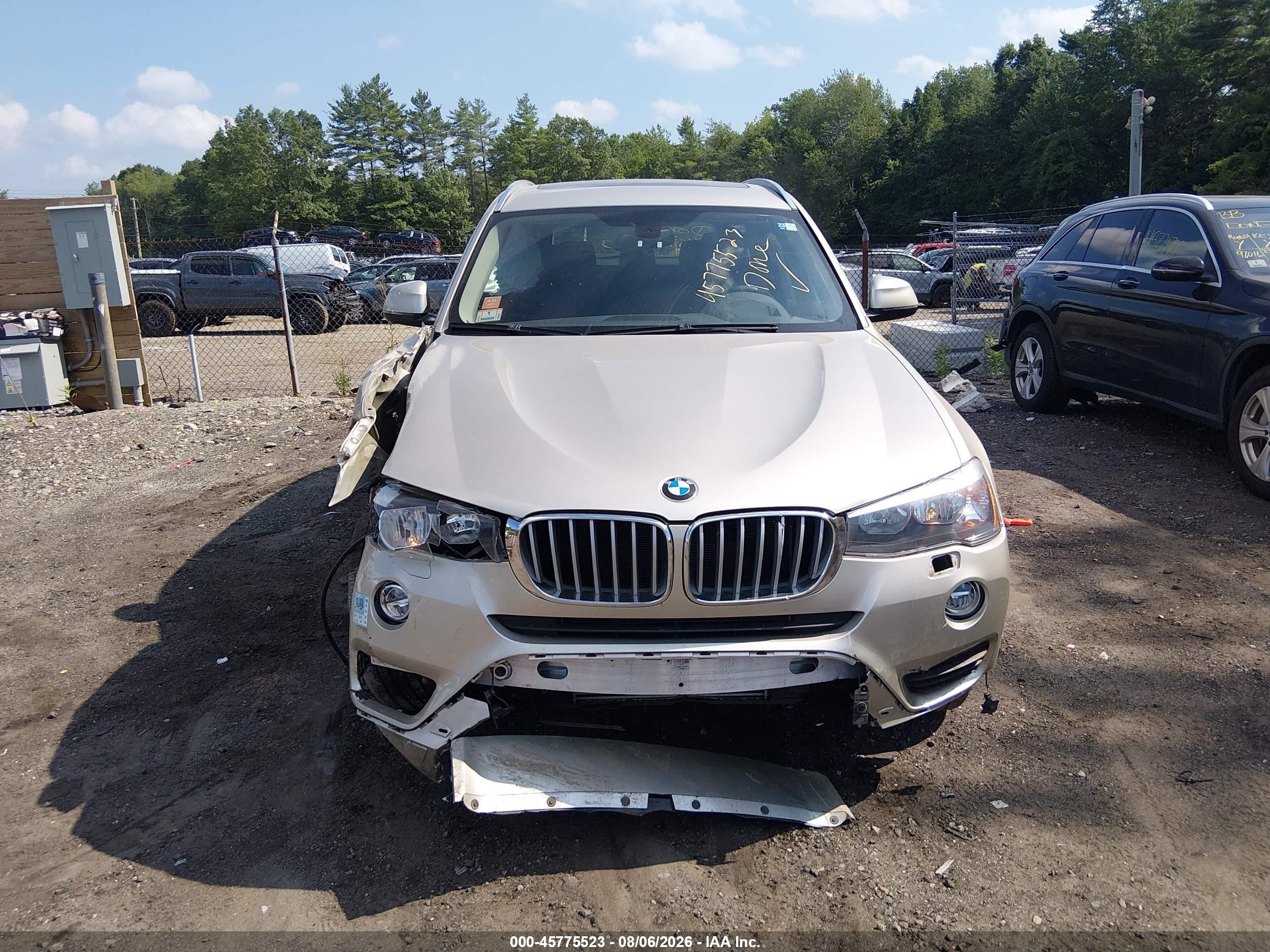 2015 Bmw X3 Xdrive28i Silver vin: 5UXWX9C54F0D44233