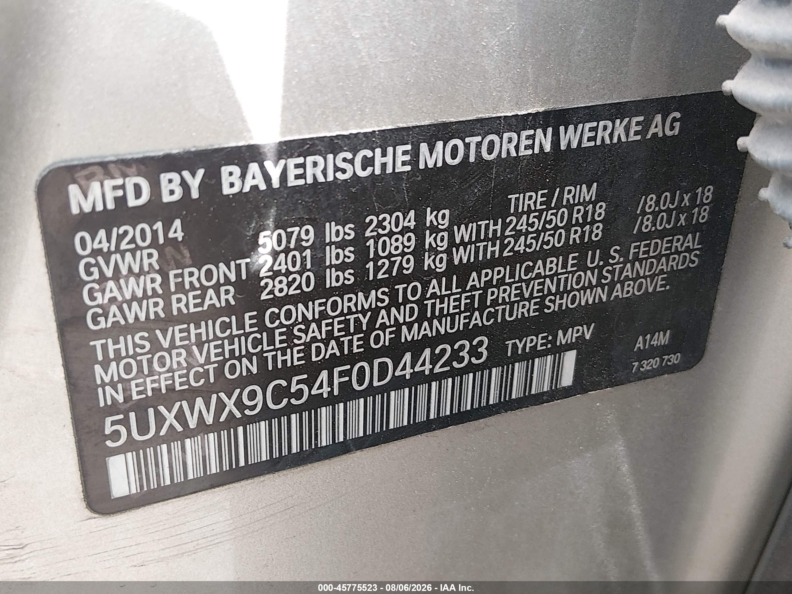 2015 Bmw X3 Xdrive28i Silver vin: 5UXWX9C54F0D44233
