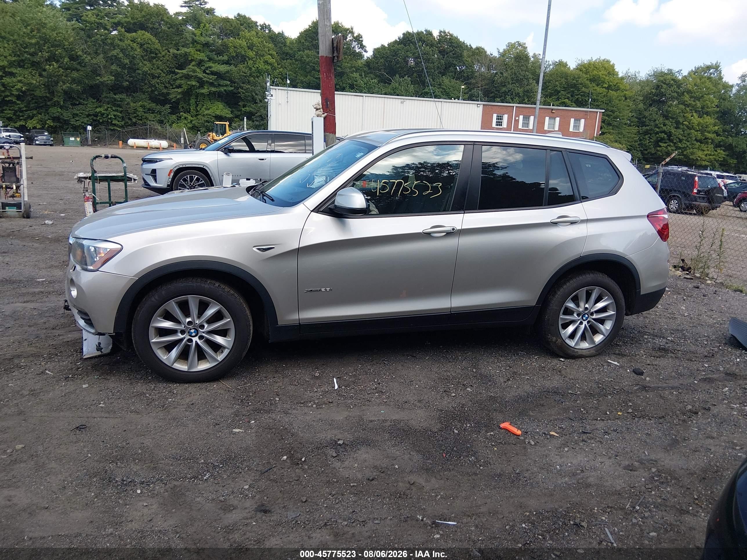 2015 Bmw X3 Xdrive28i Silver vin: 5UXWX9C54F0D44233