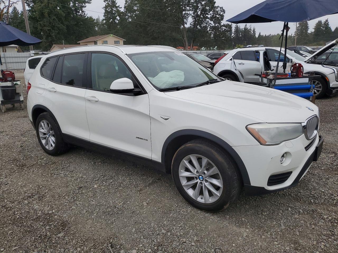 2015 Bmw X3 Xdrive28i White vin: 5UXWX9C54F0D45480