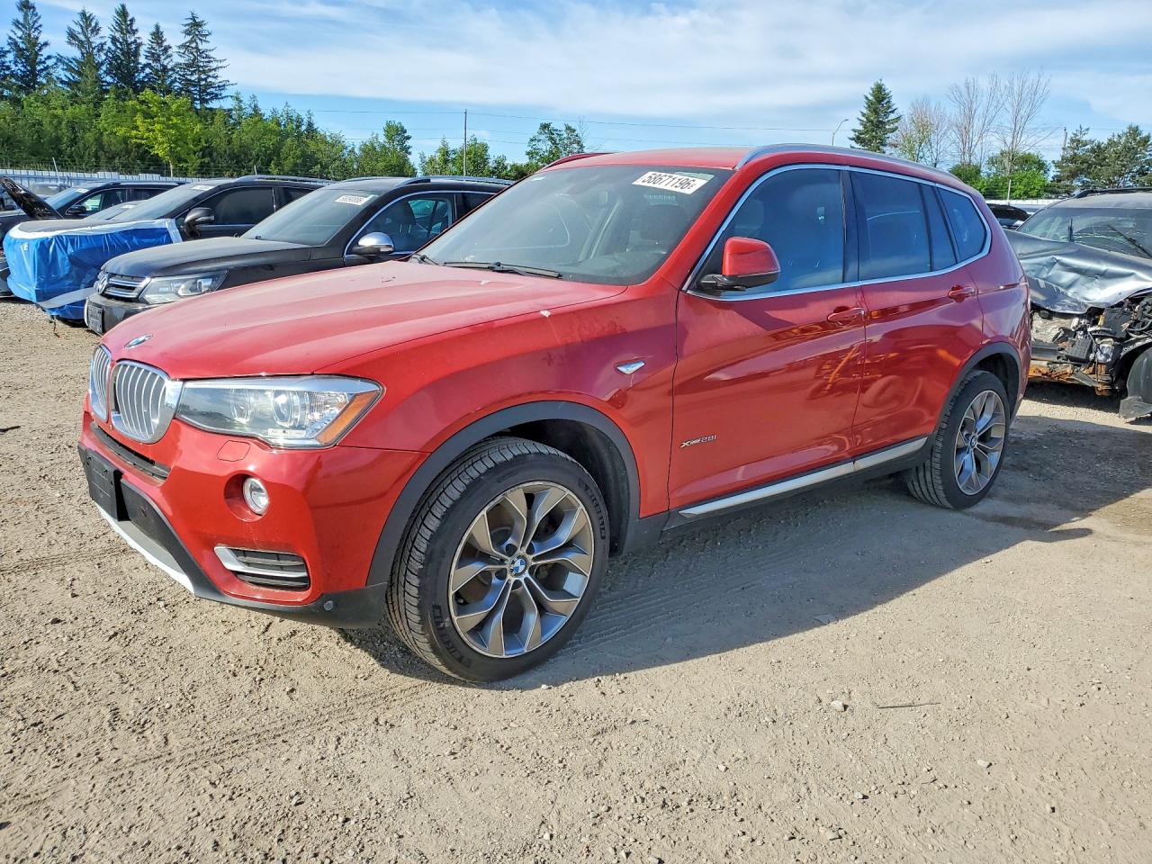 2015 Bmw X3 Xdrive28i Красный vin: 5UXWX9C54F0D49254
