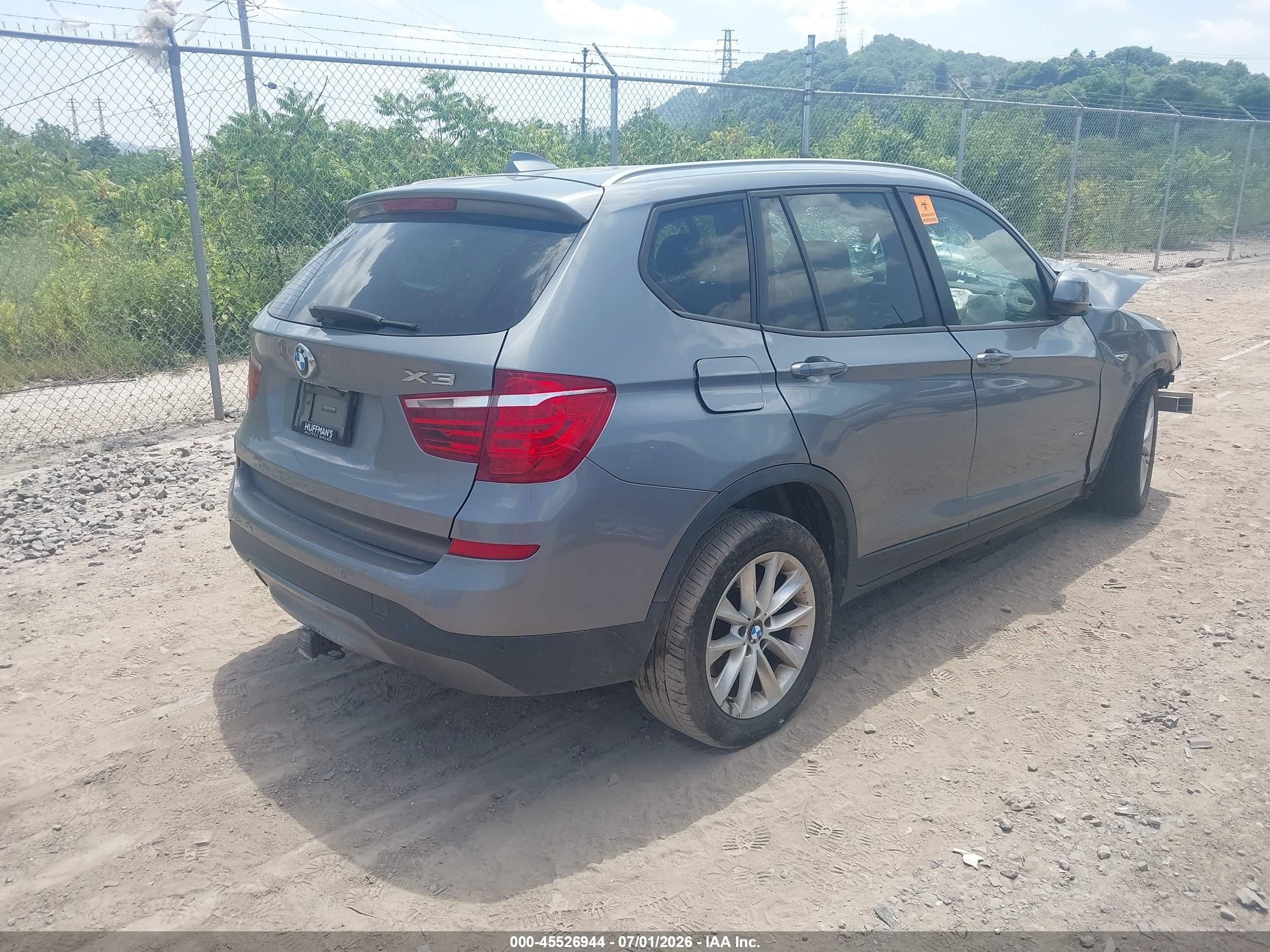 2015 Bmw X3 Xdrive28i Серый vin: 5UXWX9C54F0D53174